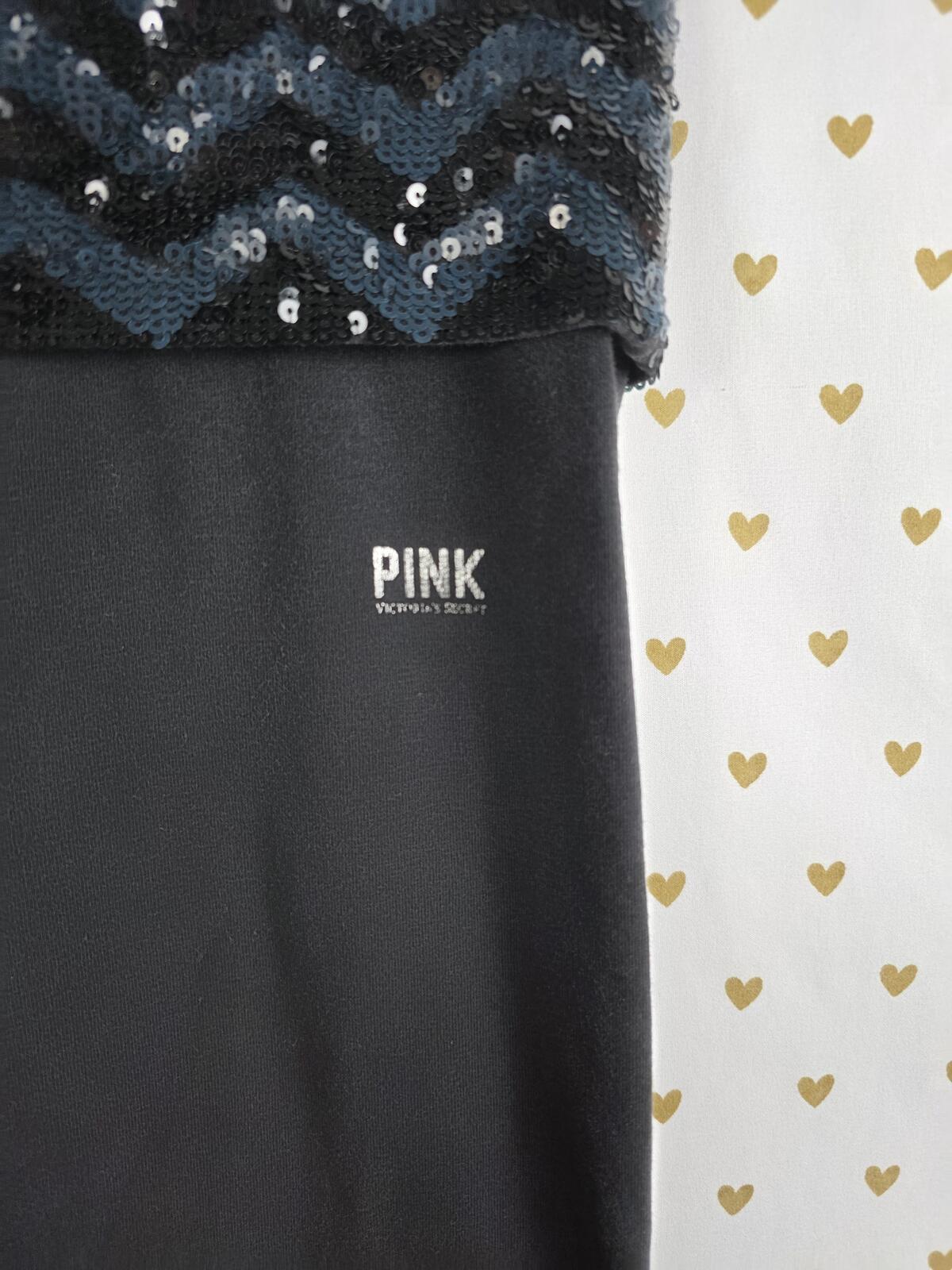 Victorias Secret PINK BLING SEQUINED CHEVRON Foldover Yoga Pants Y2k SMALL