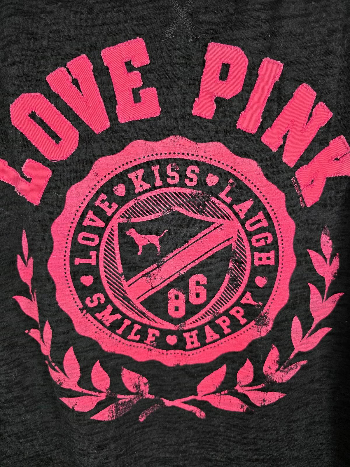 Victorias Secret PINK Vintage LOVE Y2k Semi Sheer Tee Shirt MEDIUM