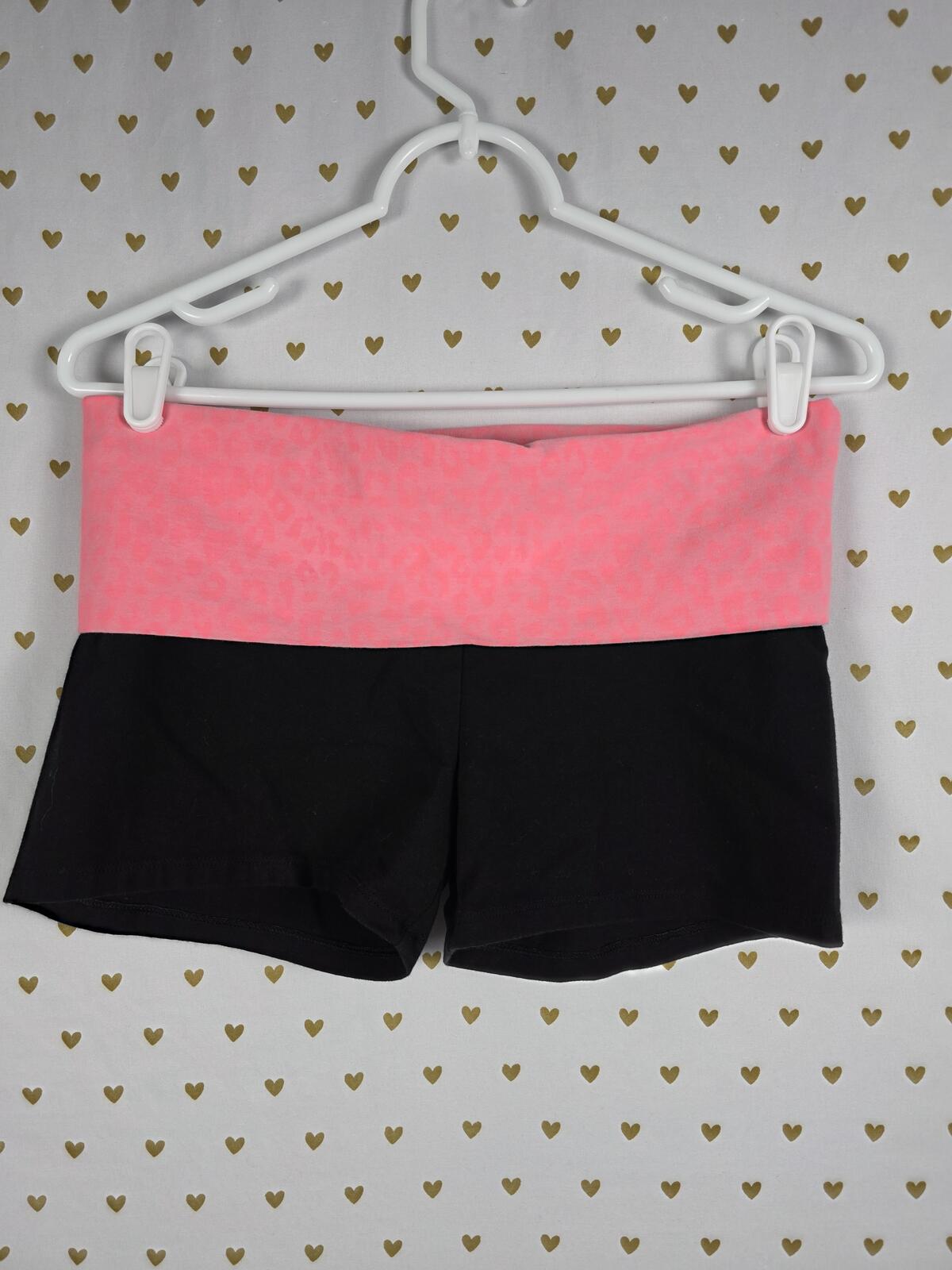 Victorias Secret PINK BLING Sequined FOLDOVER Yoga Shorts Booty Neon Cheetah MED