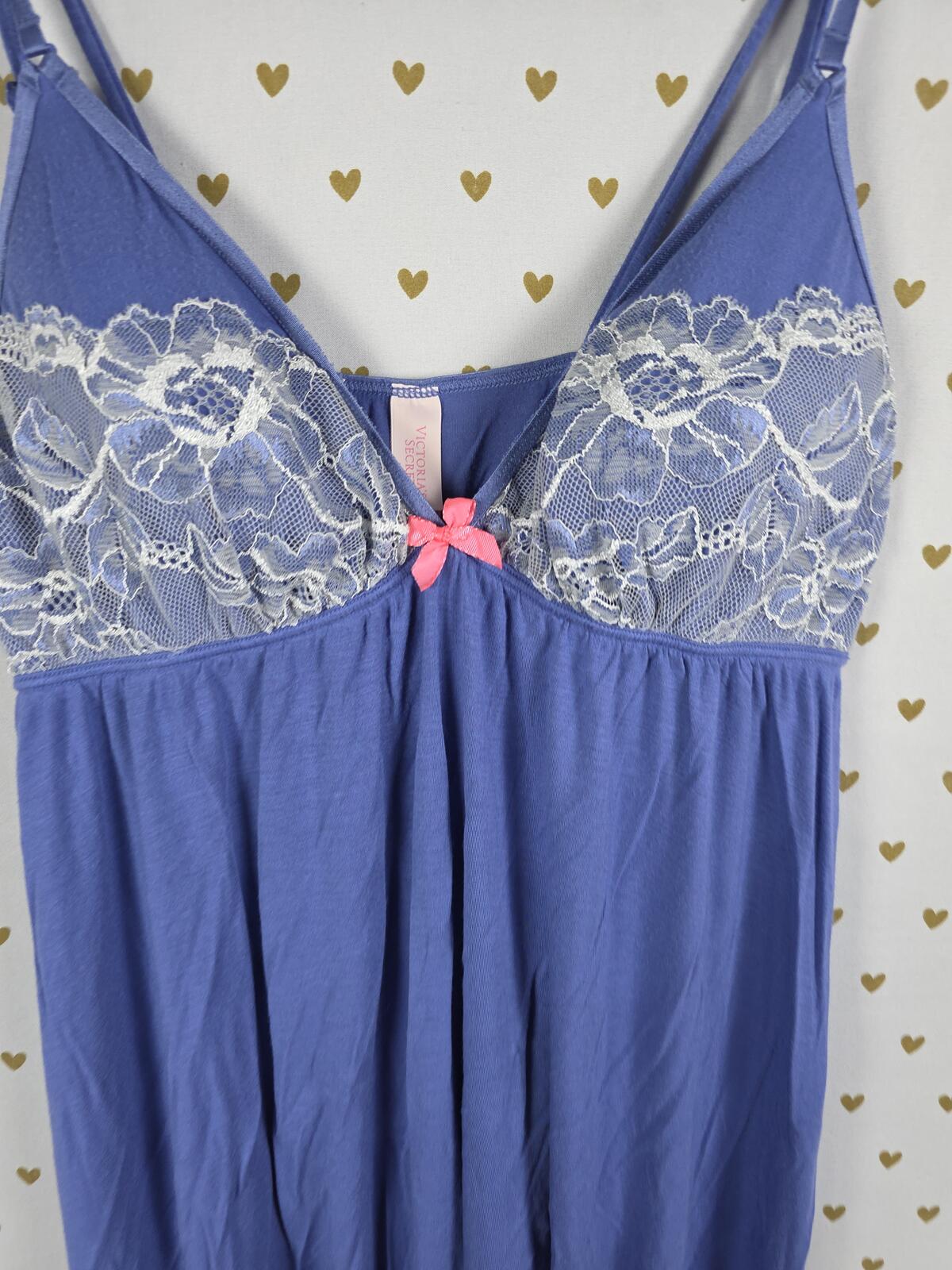 Victorias Secret Super Soft Lace Accent Sleep Dress Nightie LARGE Bow