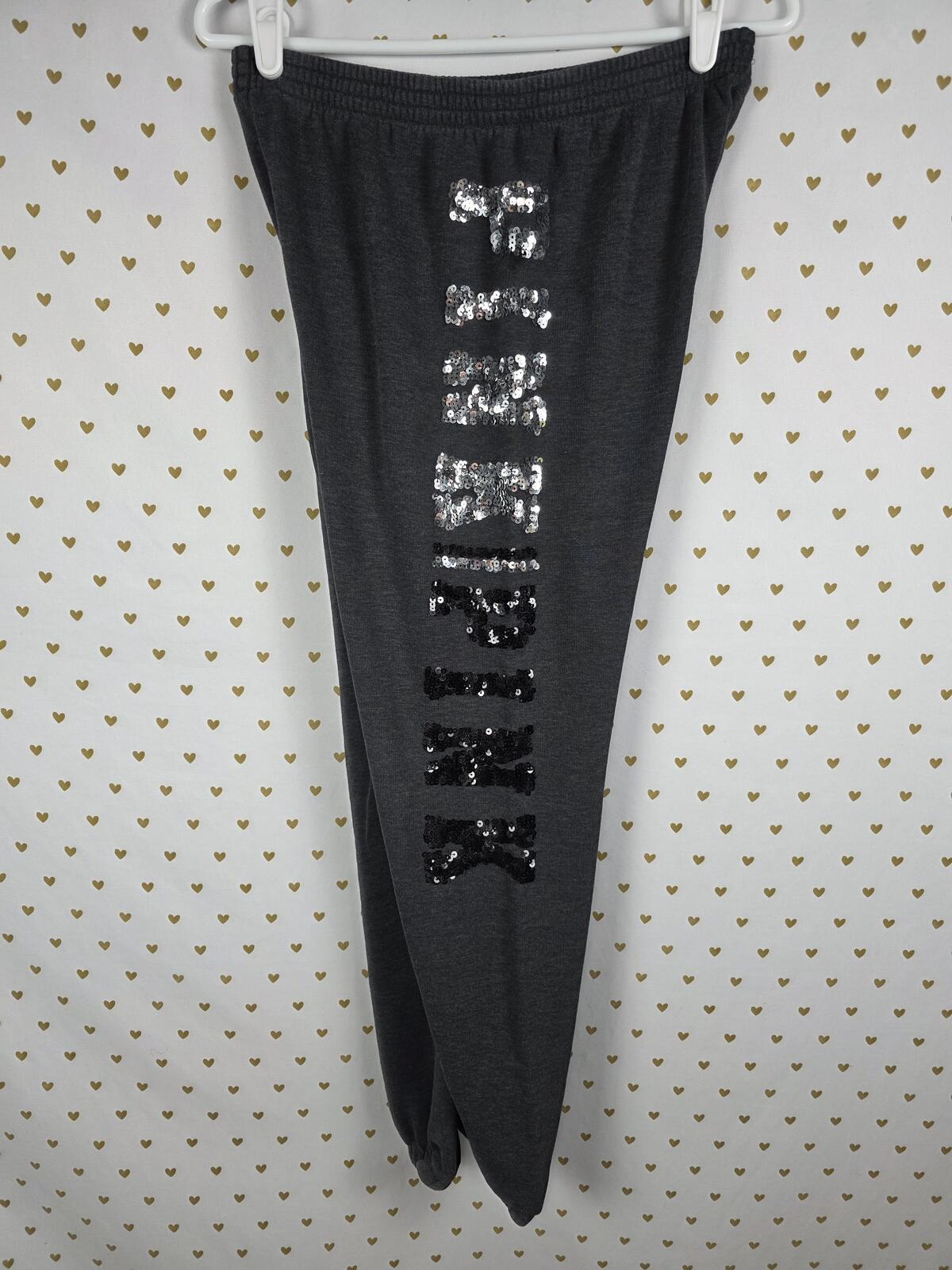 Victorias Secret PINK BLING Joggers Sweatpants Sweats MEDIUM