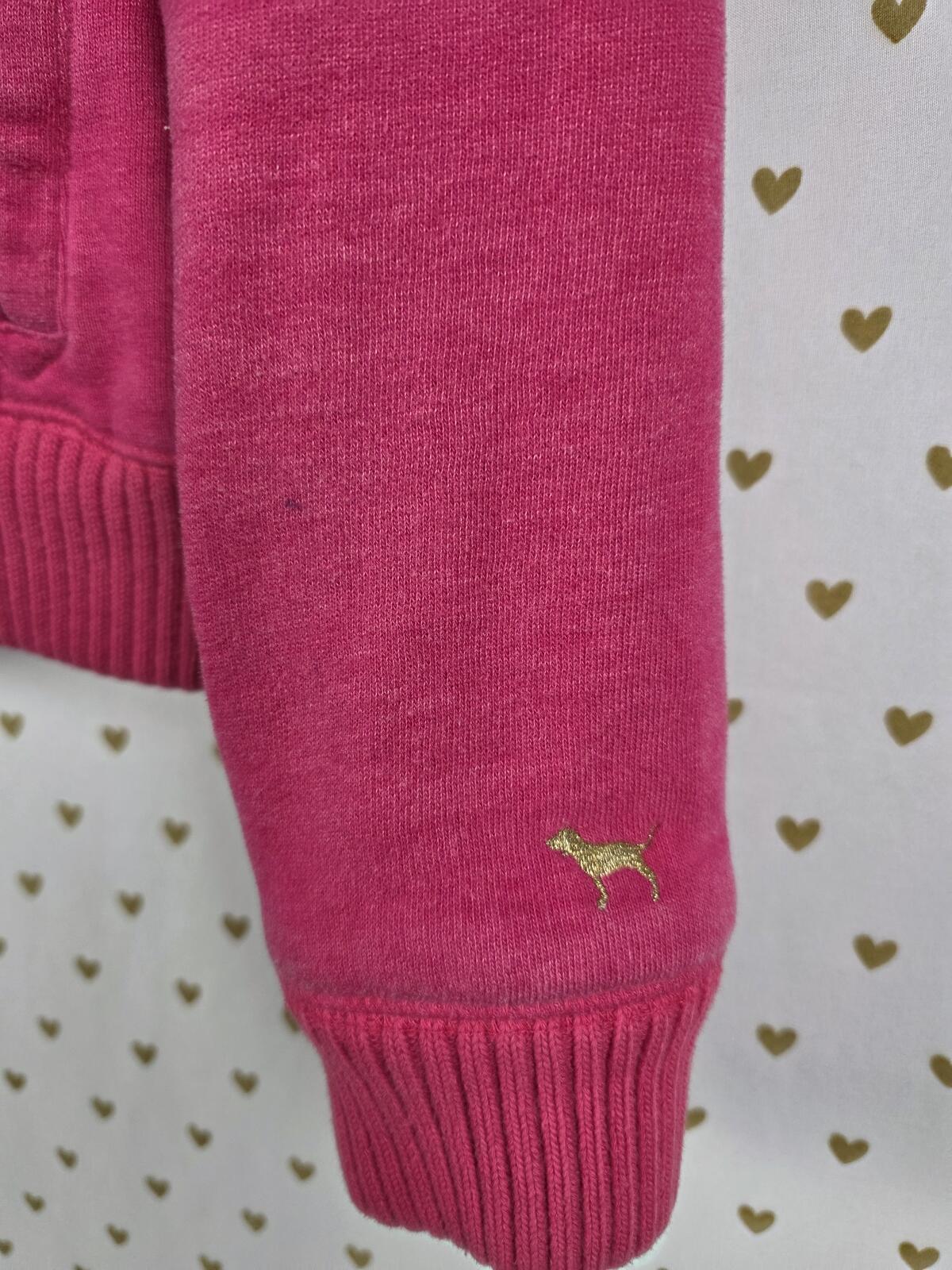 Victorias Secret Pink GRAIL FUR LINED love Hoodie MEDIUM WARM Y2K VTG jacket