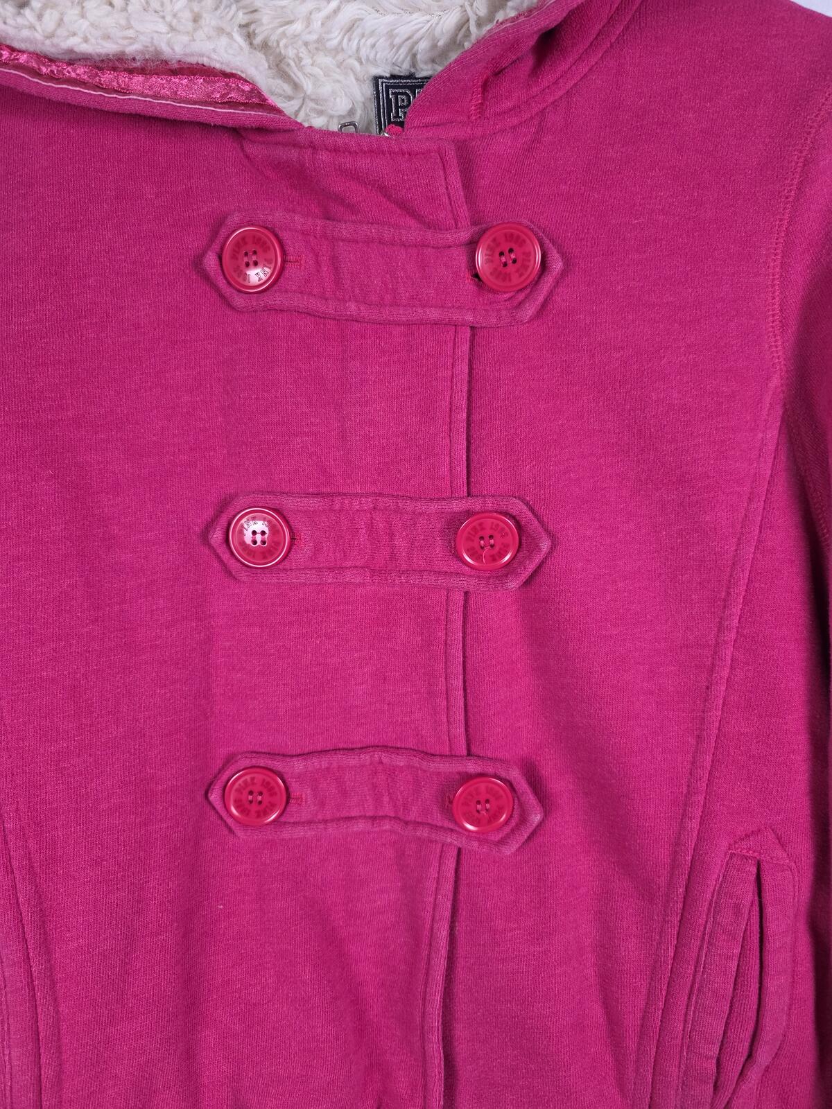 Victorias Secret Pink GRAIL FUR LINED love Hoodie MEDIUM WARM Y2K VTG jacket
