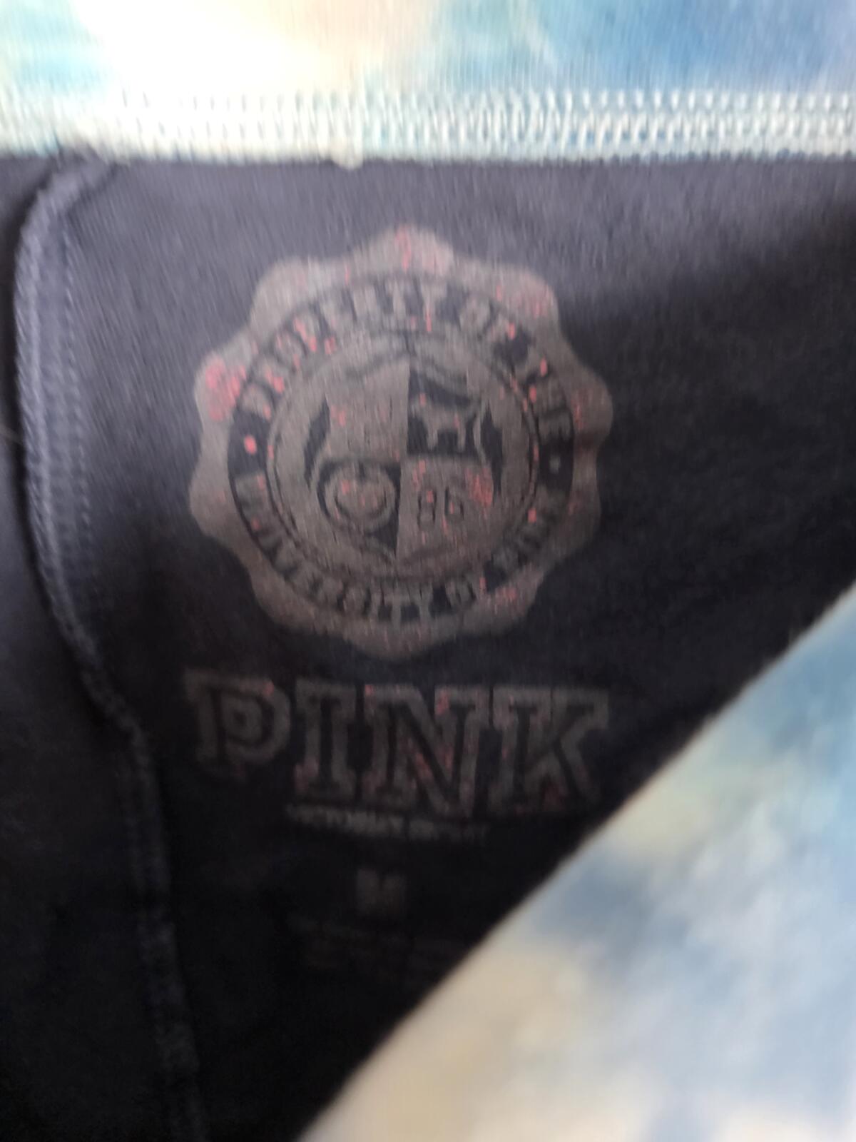 Victorias Secret PINK BLUE VINTAGE cropped Capri Foldover Yoga Pants MEDIUM