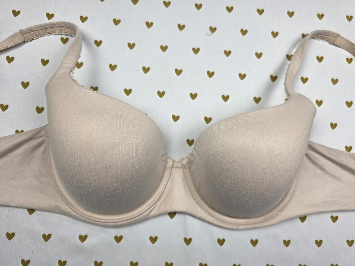 Victorias Secret Beige Lined Demi Balconette Bra 36D