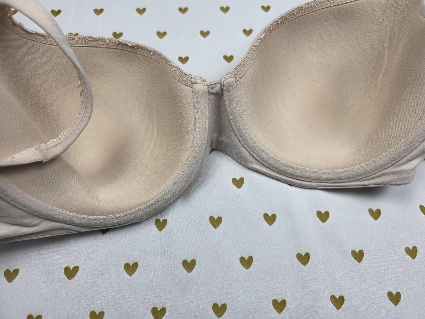 Victorias Secret Beige Lined Demi Balconette Bra 36D