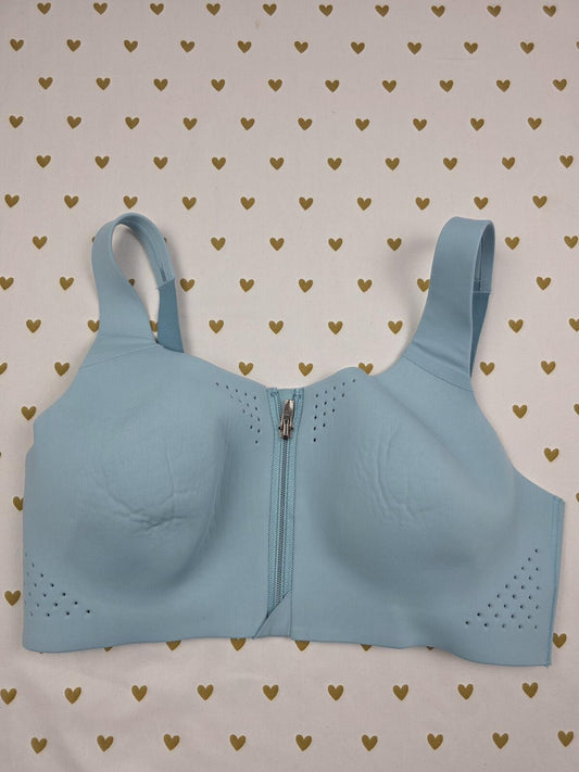 Victorias Secret Blue Vented SPORTS BRA Zip Supportive Exercise Support 34C