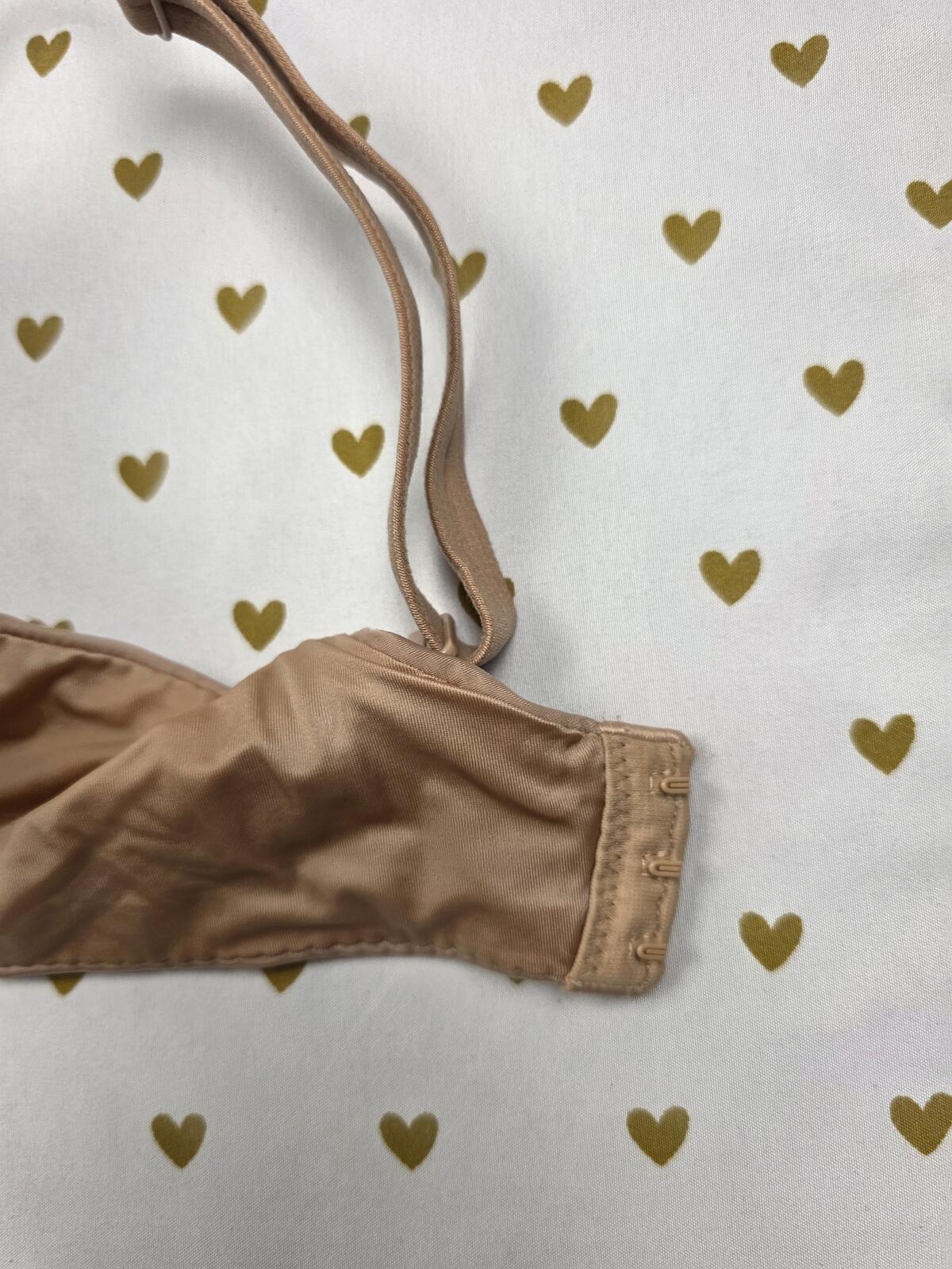 Victorias Secret Beige Satin Very Sexy Lightly Lined Plunge Bra 38D
