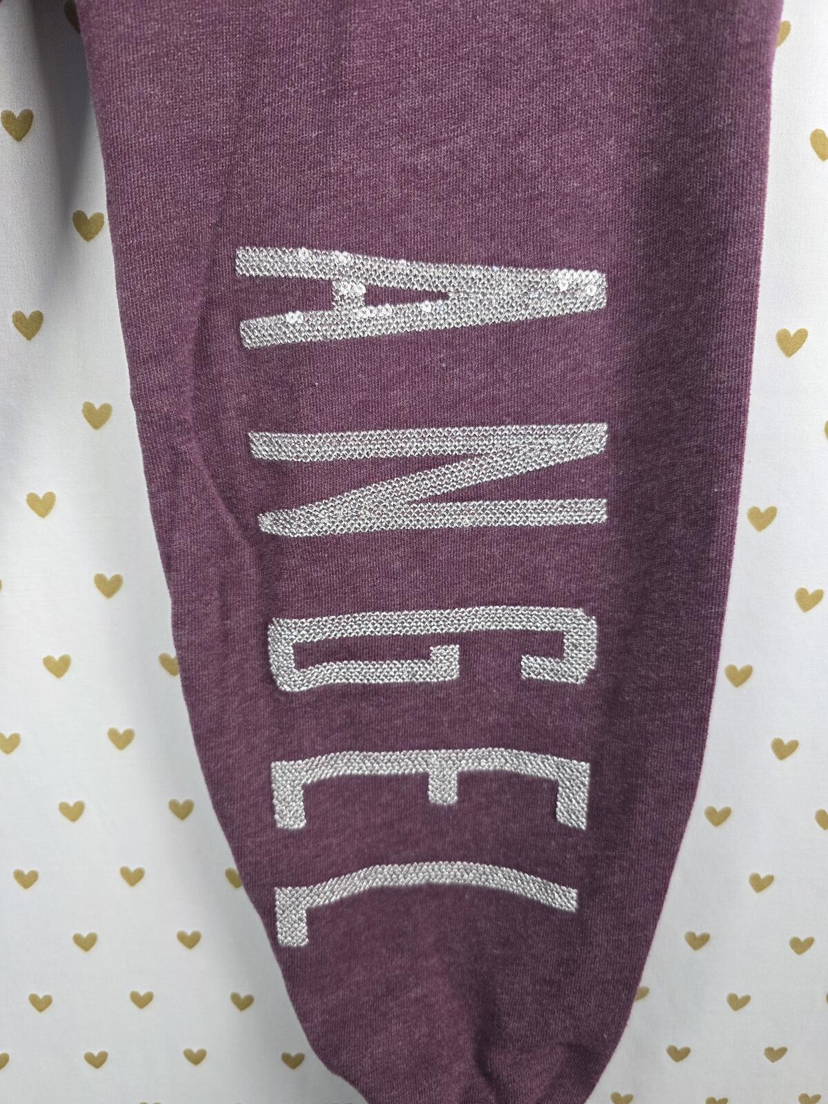 Victorias Secret ANGEL Bling Sequined Logo Tapered Joggers Sweatpants Sweats XS