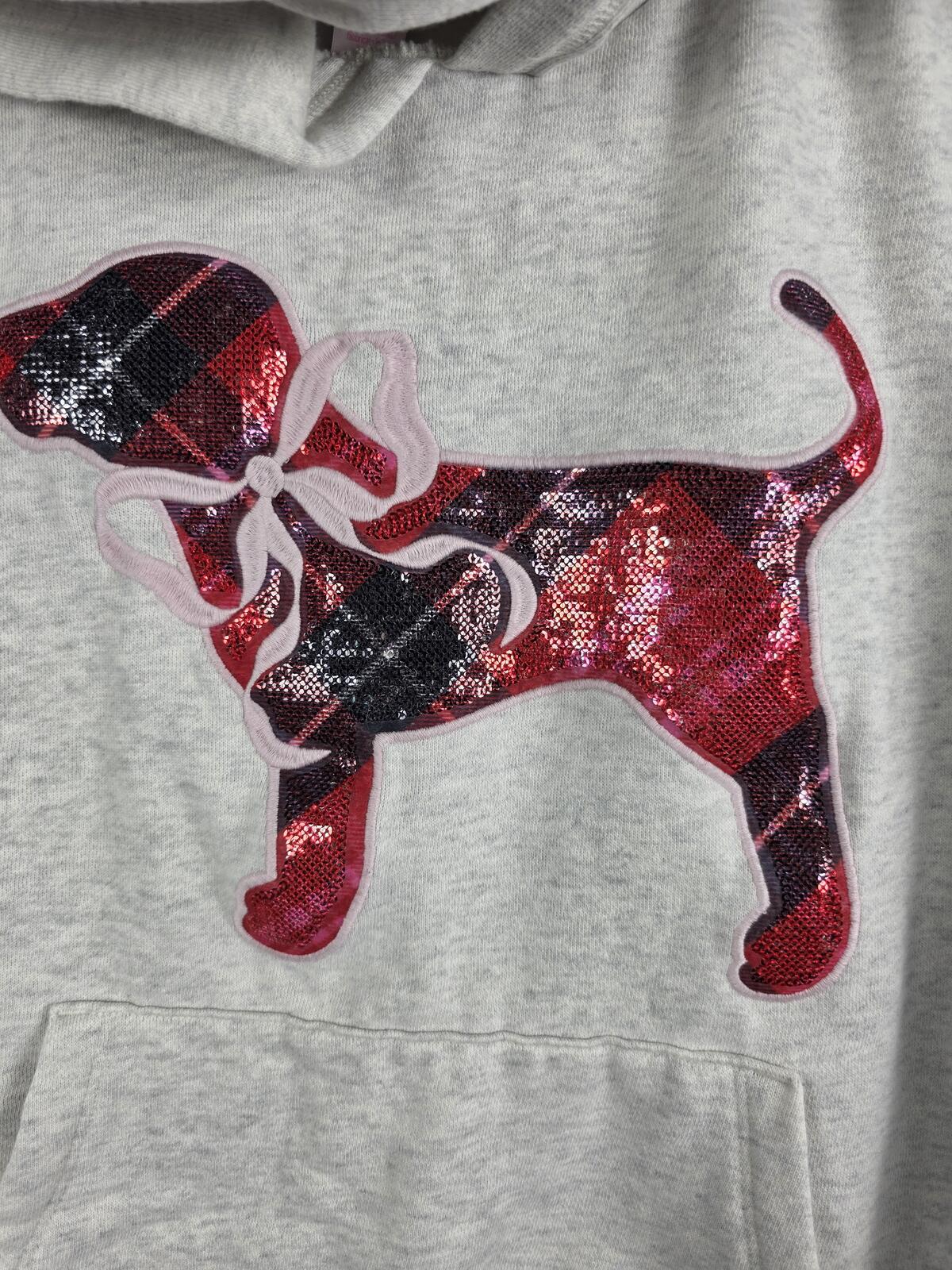 Victorias Secret Pink x LOVESHACKFANCY Bling Puppy Oversized Campus Hoodie MED