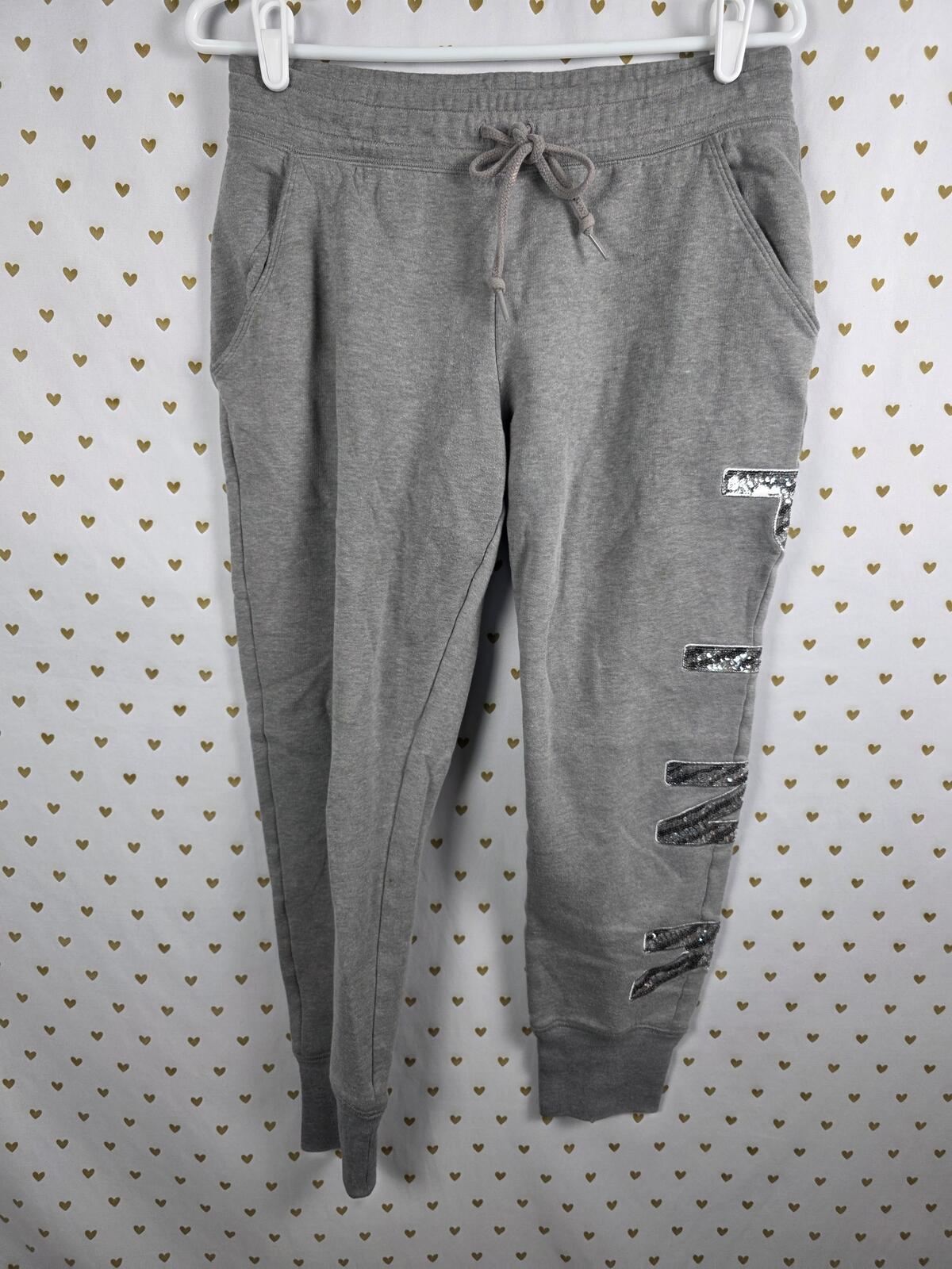 Victorias Secret Pink BLING SET 2pc Hoodie Sweats ZEBRA SEQUINED MEDIUM Outfit