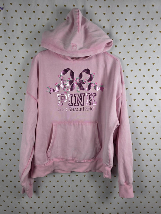 Victorias Secret Pink x LOVESHACKFANCY Bow Hoodie Sweater Pullover MEDIUM