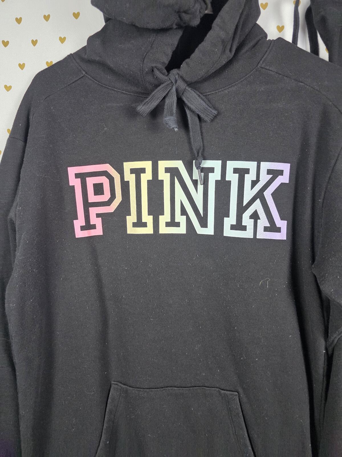 Victorias Secret Pink RAINBOW Gradient Logo SET 2pc Hoodie Sweats XS Sweatpants