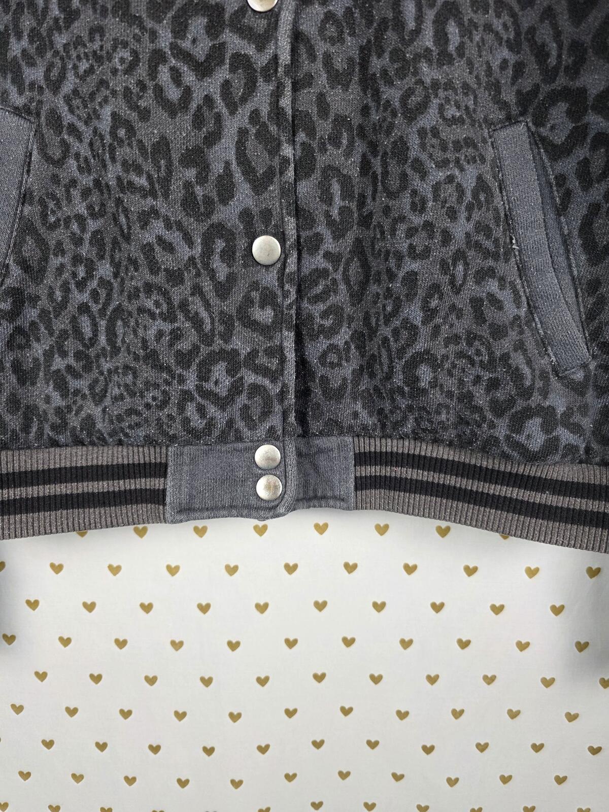 Victorias Secret Pink BLING CHEETAH LEOPARD Logo Varsity Bomber LARGE