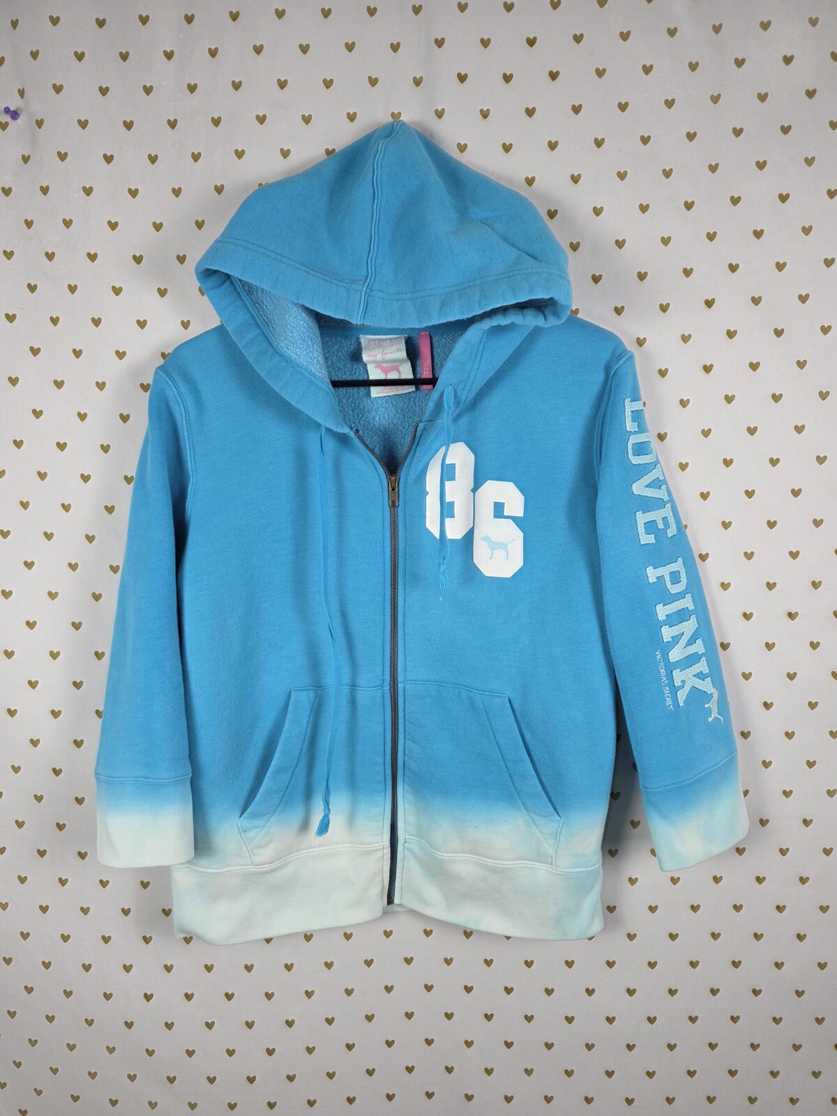 Victorias Secret Pink VINTAGE y2k Quarter Sleeve Gradient 86 Hoodie Jacket LARGE