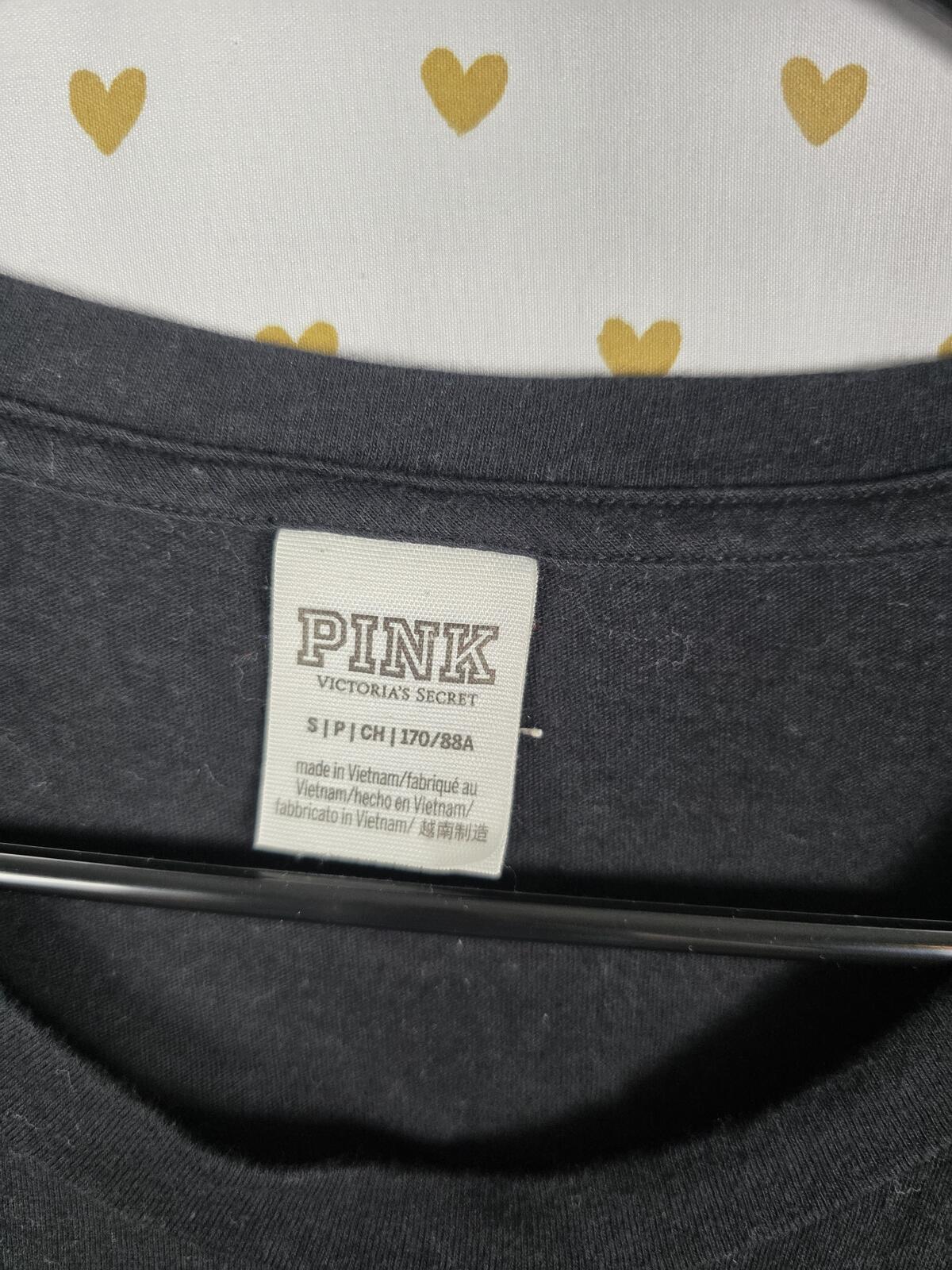 Victorias Secret PINK RARE HTF ainbow BLING Studded Campus Tee shirt SMALL