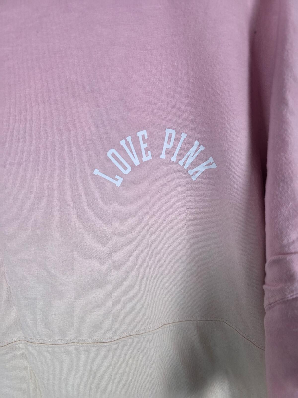 Victorias Secret PINK LOVE Gradient Tee shirt LOGO Oversized MEDIUM