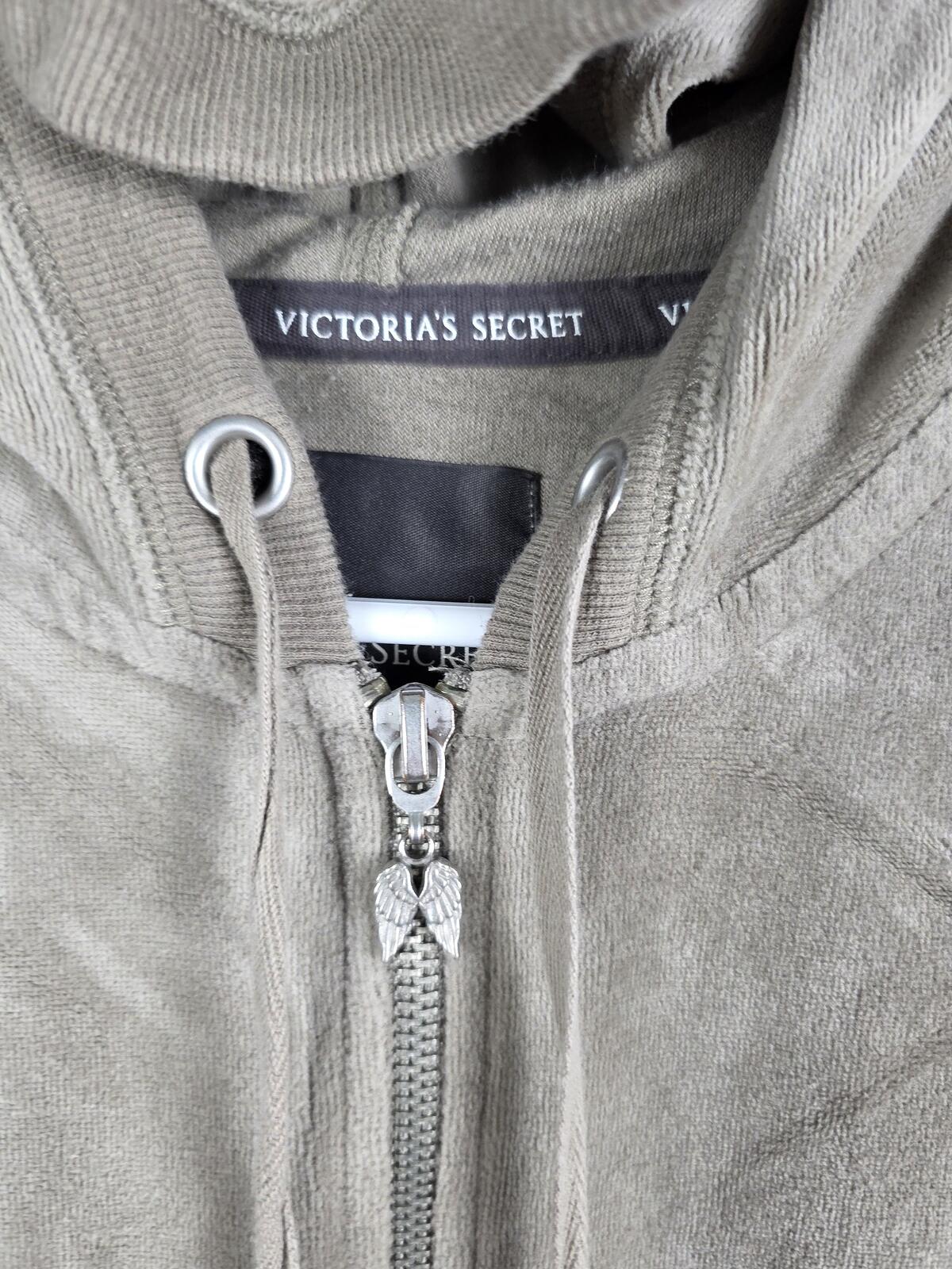 Victorias Secret WINGS VELOUR Green Hoodie Jacket Full Zip MEDIUM
