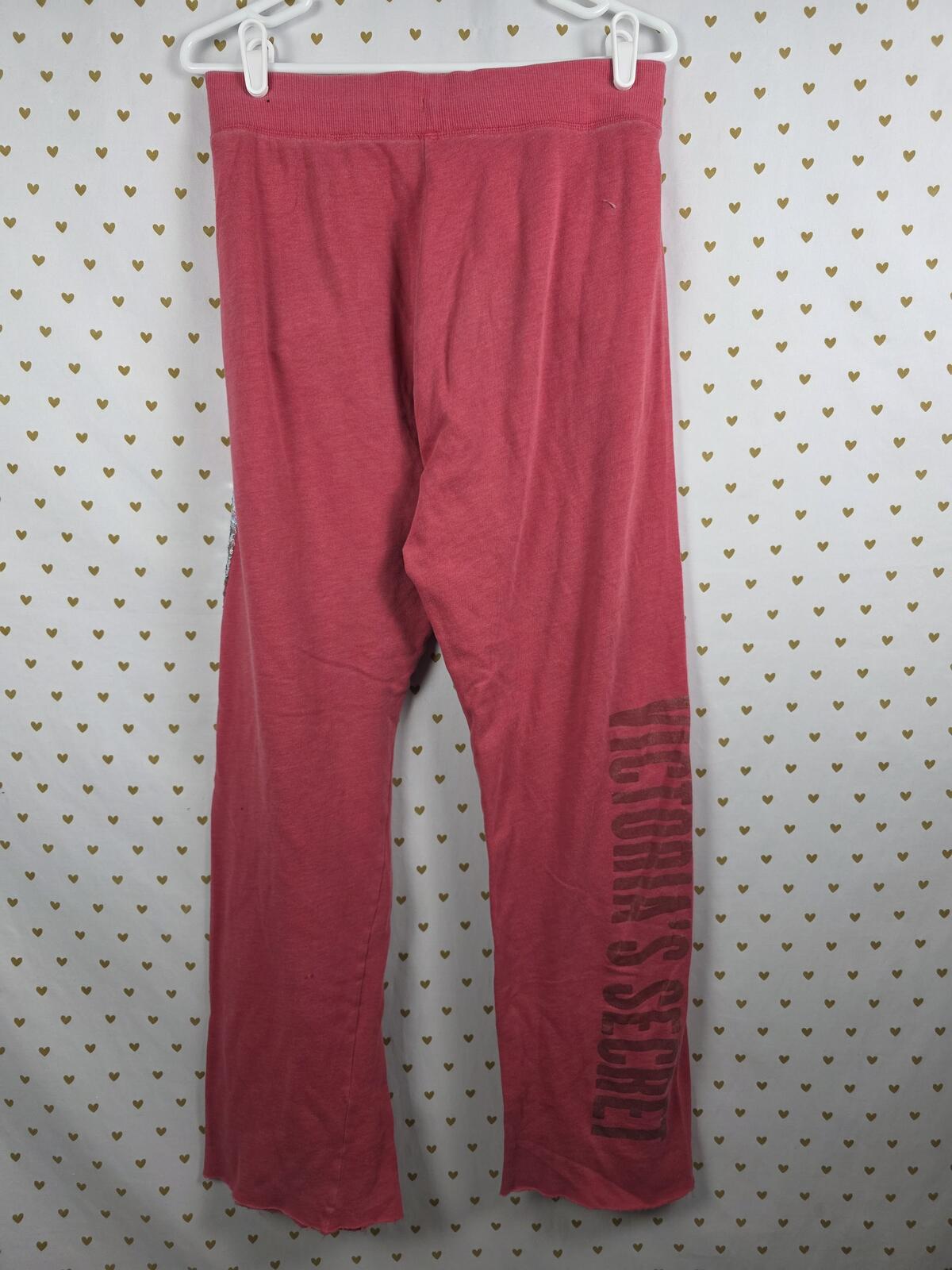 Victorias Secret ANGELS WINGS BLING logo Sequined Sweats Sweatpants SMALL
