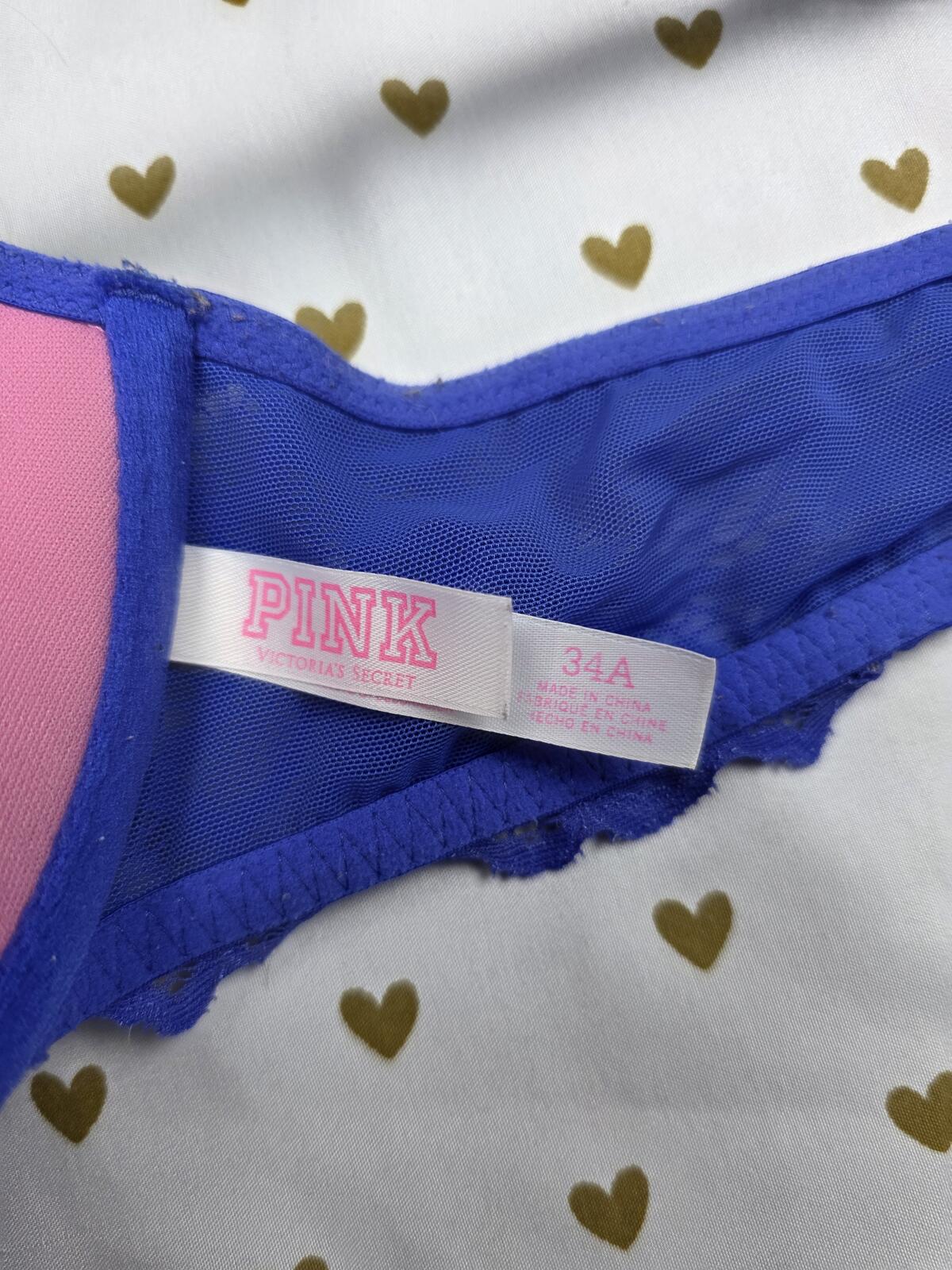Victorias Secret PINK Front Close Racerback Lace 34A Date Bra