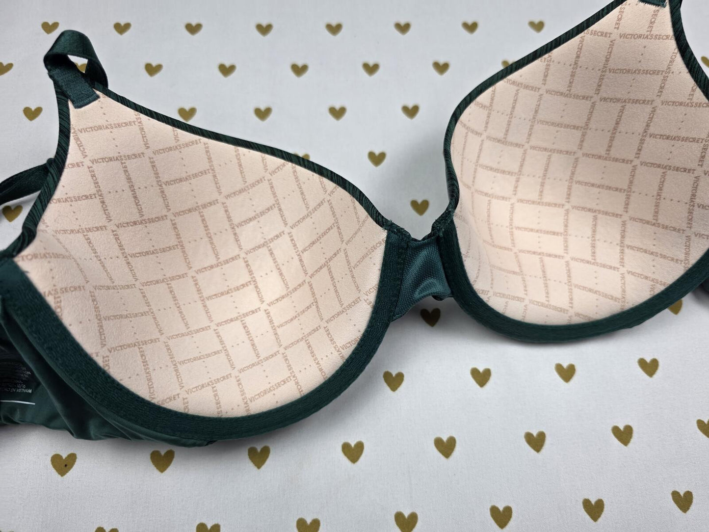 Victorias Secret Green Uplift Semi Demi Balconette bra 36B