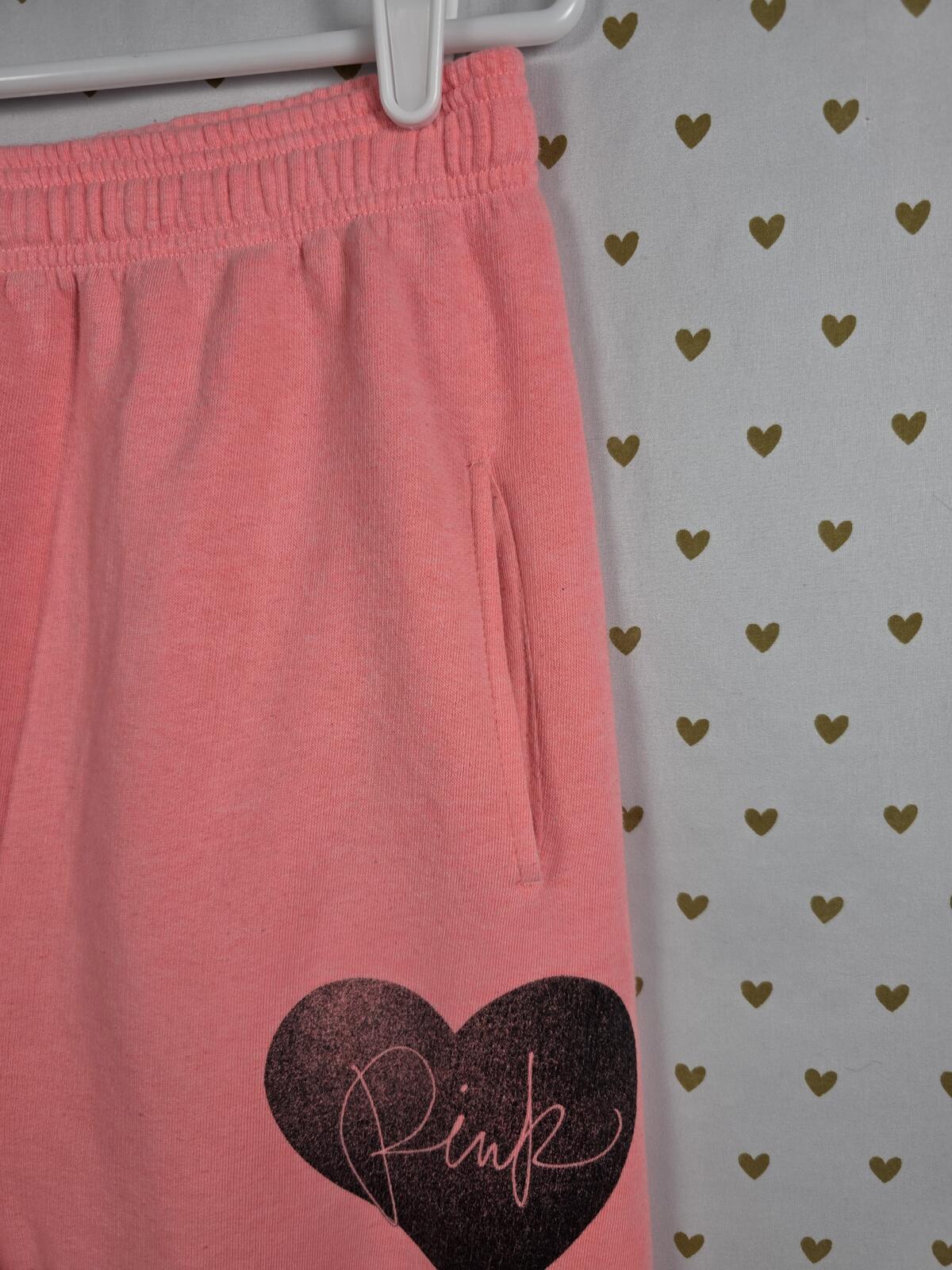 Victorias Secret PINK Vintage Heart CAPRI Cropped Joggers Sweats Sweatpants XS