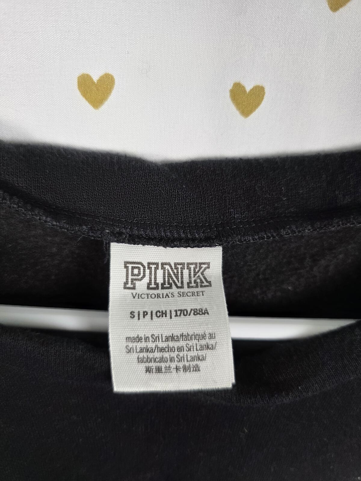 Victorias Secret Pink Plaid BLING Studded Campus Sweater Crew Shirt SMALL