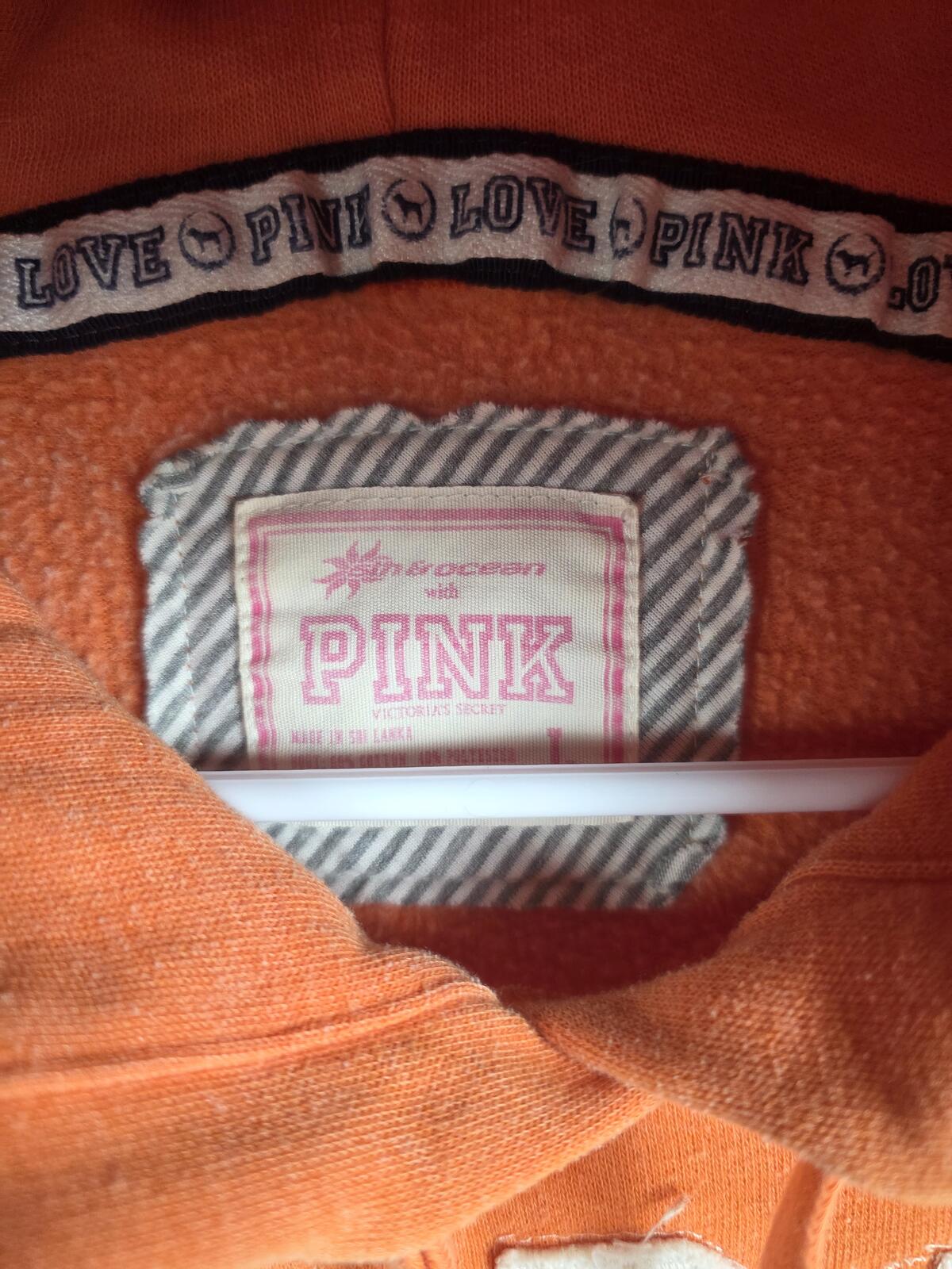 Victorias Secret Pink VINTAGE y2k Cowboys Hooded Pullover Sweater Jacket LARGE
