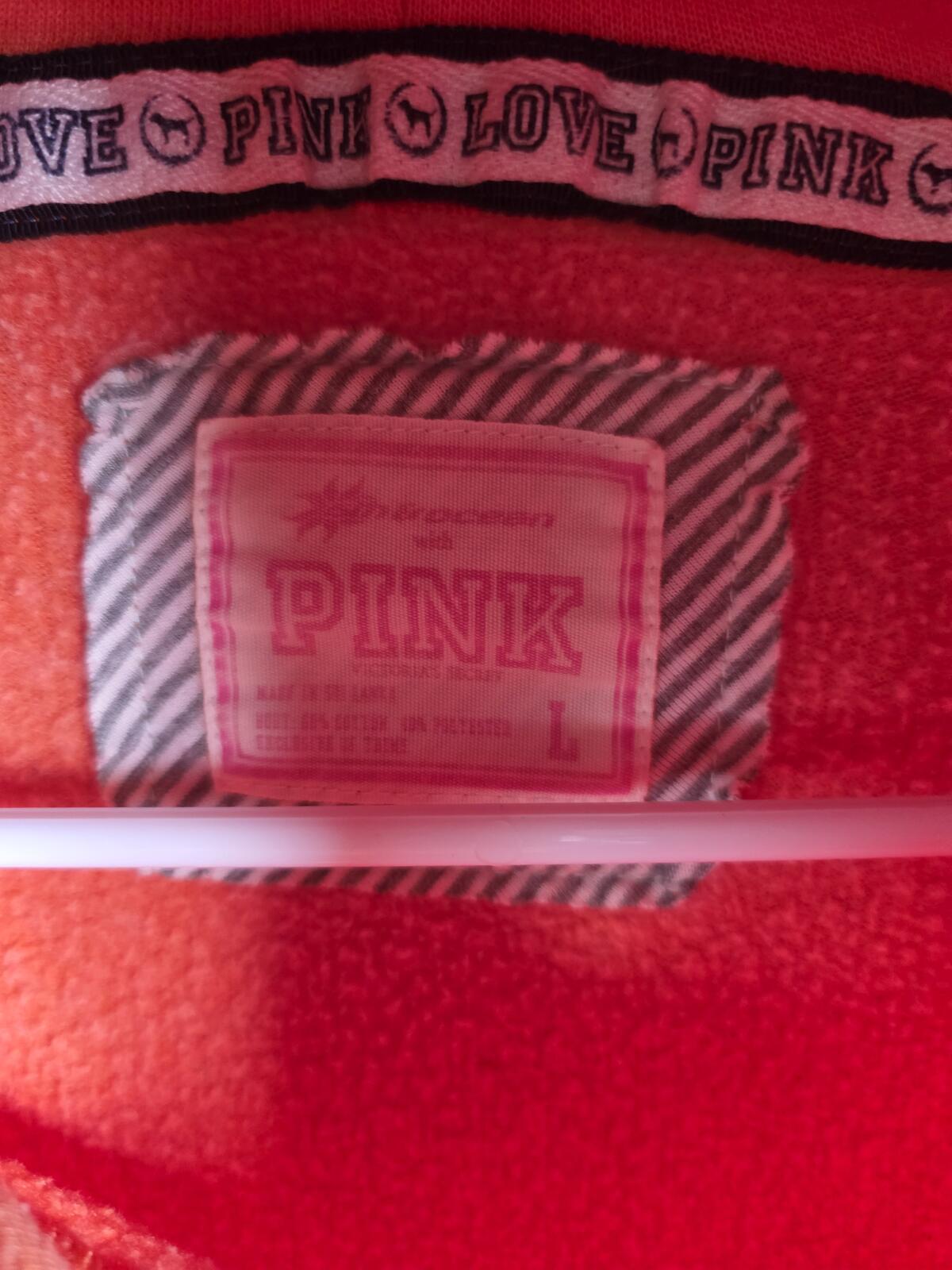 Victorias Secret Pink VINTAGE y2k Cowboys Hooded Pullover Sweater Jacket LARGE