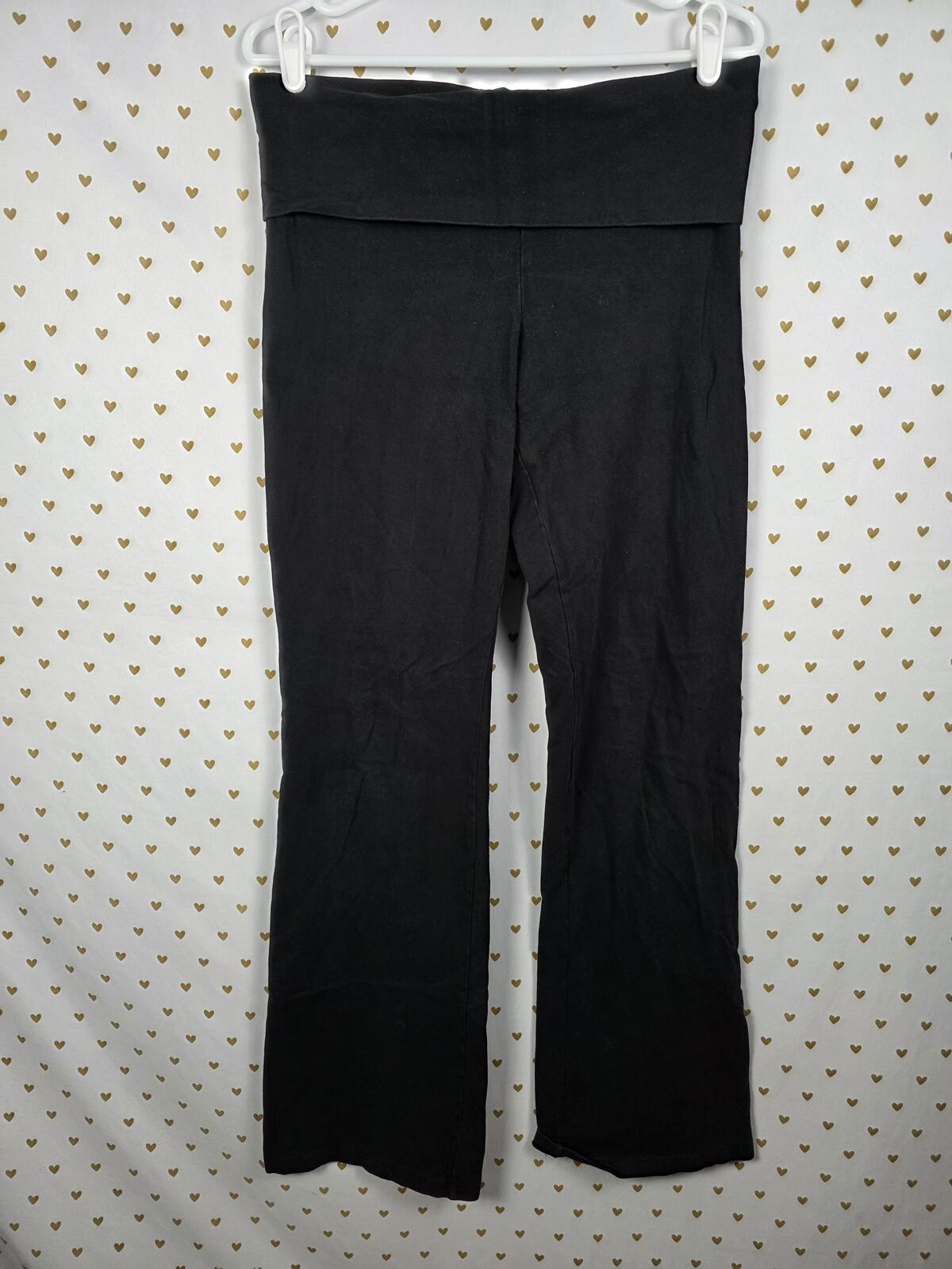 Victorias Secret PINK LOVE Bling Foldover Vintage Yoga Pants Flared LARGE Y2K