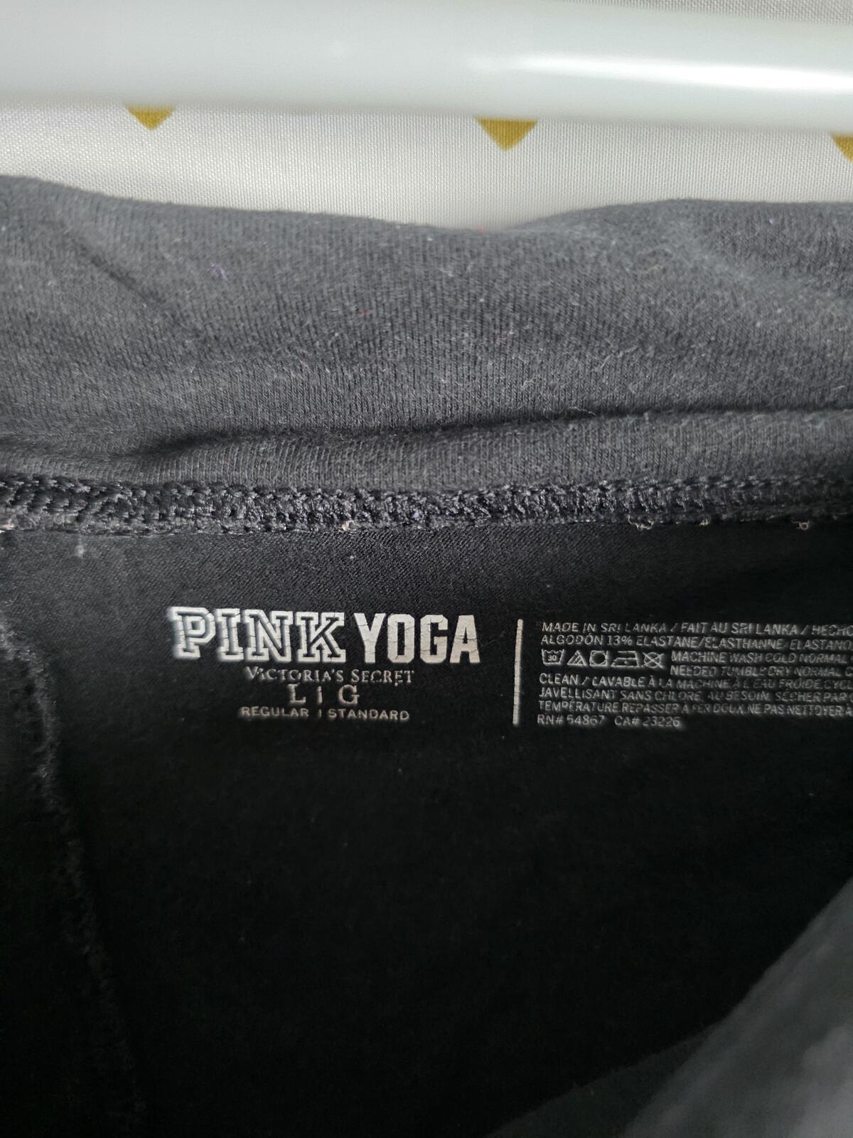 Victorias Secret PINK LOVE Bling Foldover Vintage Yoga Pants Flared LARGE Y2K