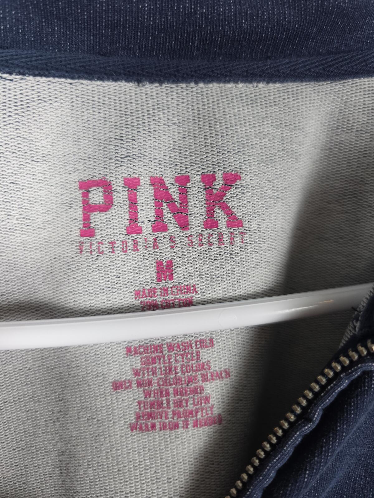 Victorias Secret Pink VINTAGE HTF FOREVER Full Zip Sweater Jacket Y2k MEDIUM '06