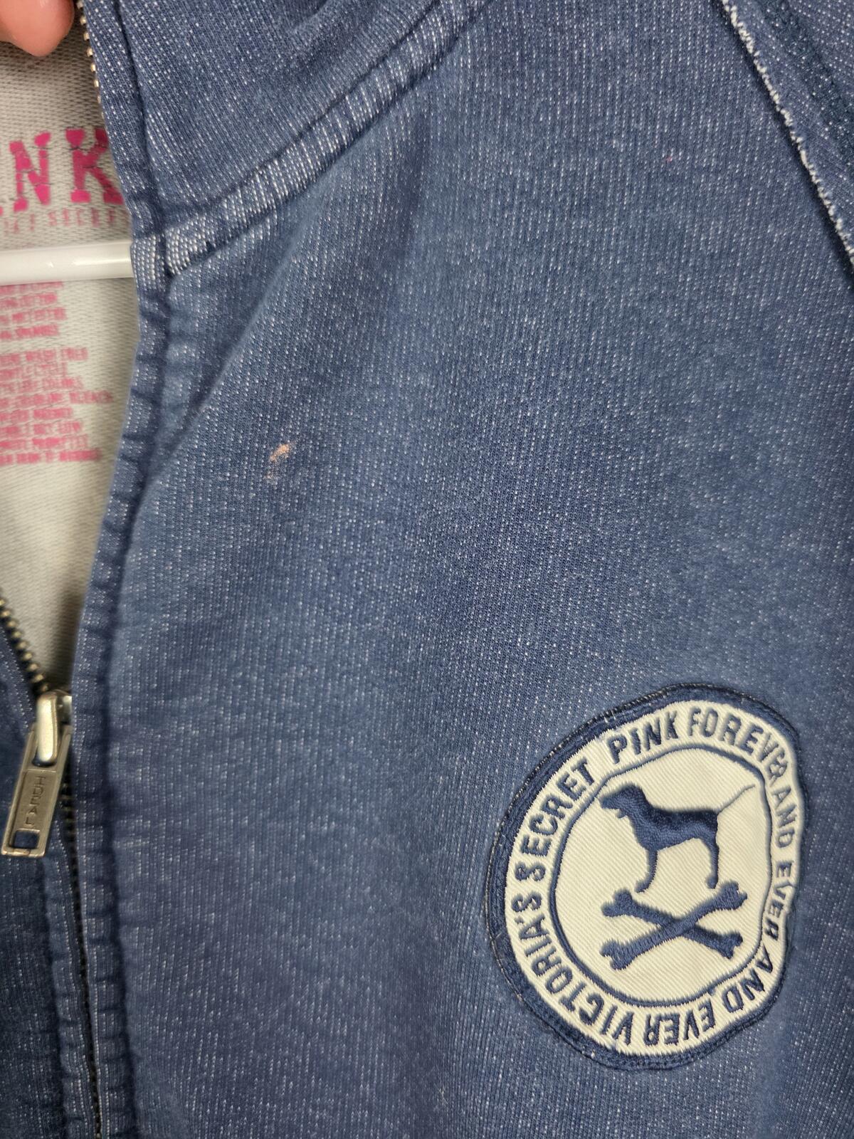 Victorias Secret Pink VINTAGE HTF FOREVER Full Zip Sweater Jacket Y2k MEDIUM '06