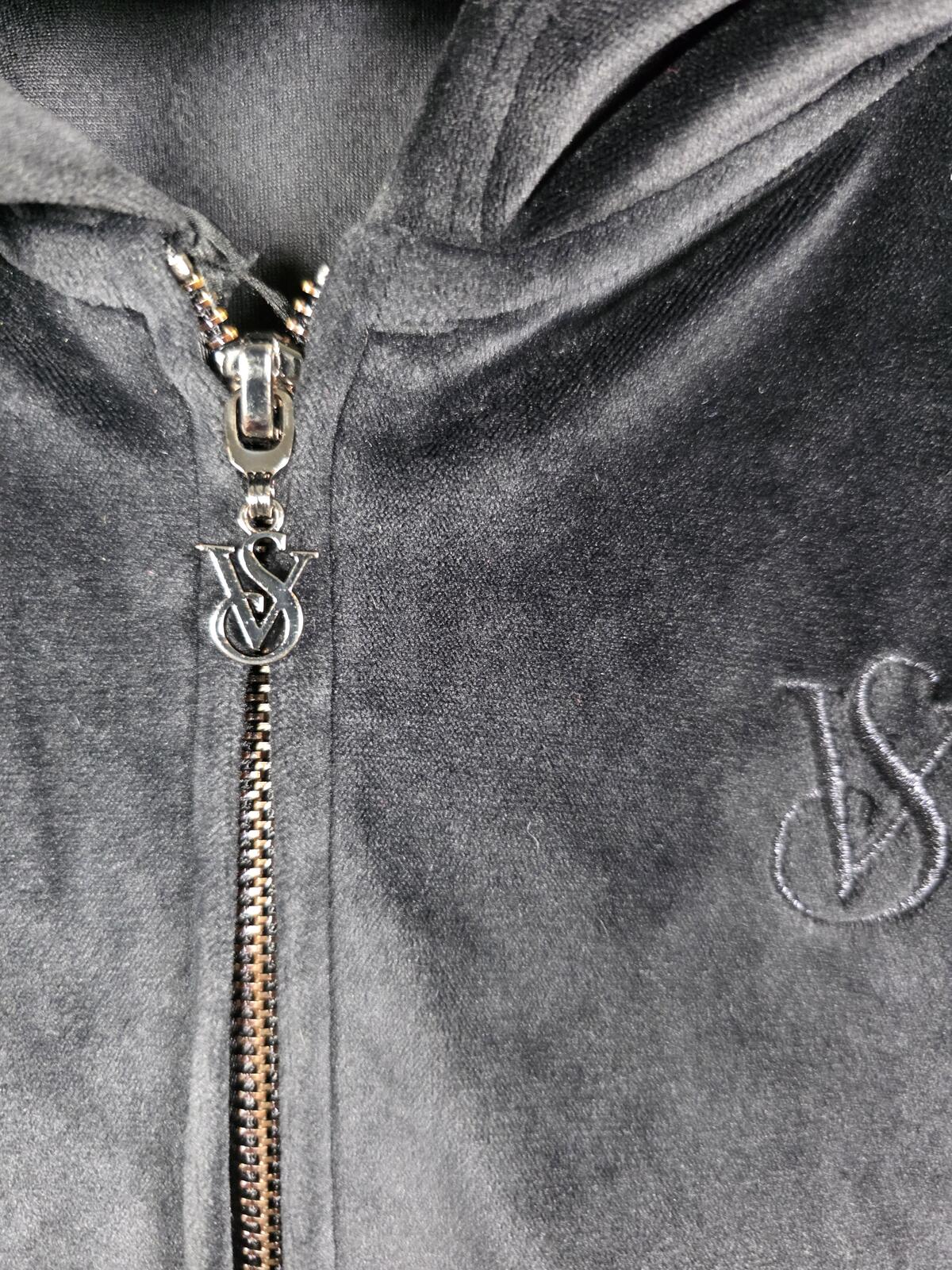 Victorias Secret ON POINT Velour Bling Rhinestone SET Outfit Hoodie Sweats L XL