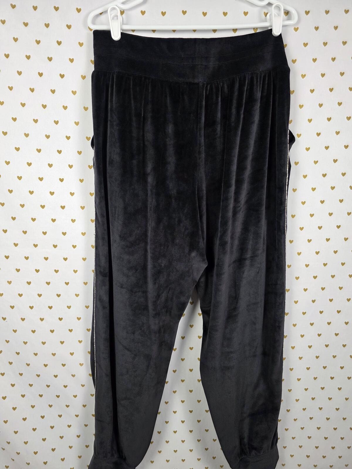 Victorias Secret ON POINT Velour Bling Rhinestone SET Outfit Hoodie Sweats L XL
