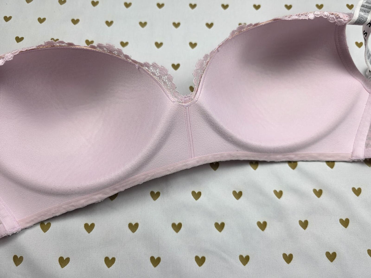Victorias Secret Logo Strap Wireless No Wire  T Shirt Lightly Lined Bra 34DD