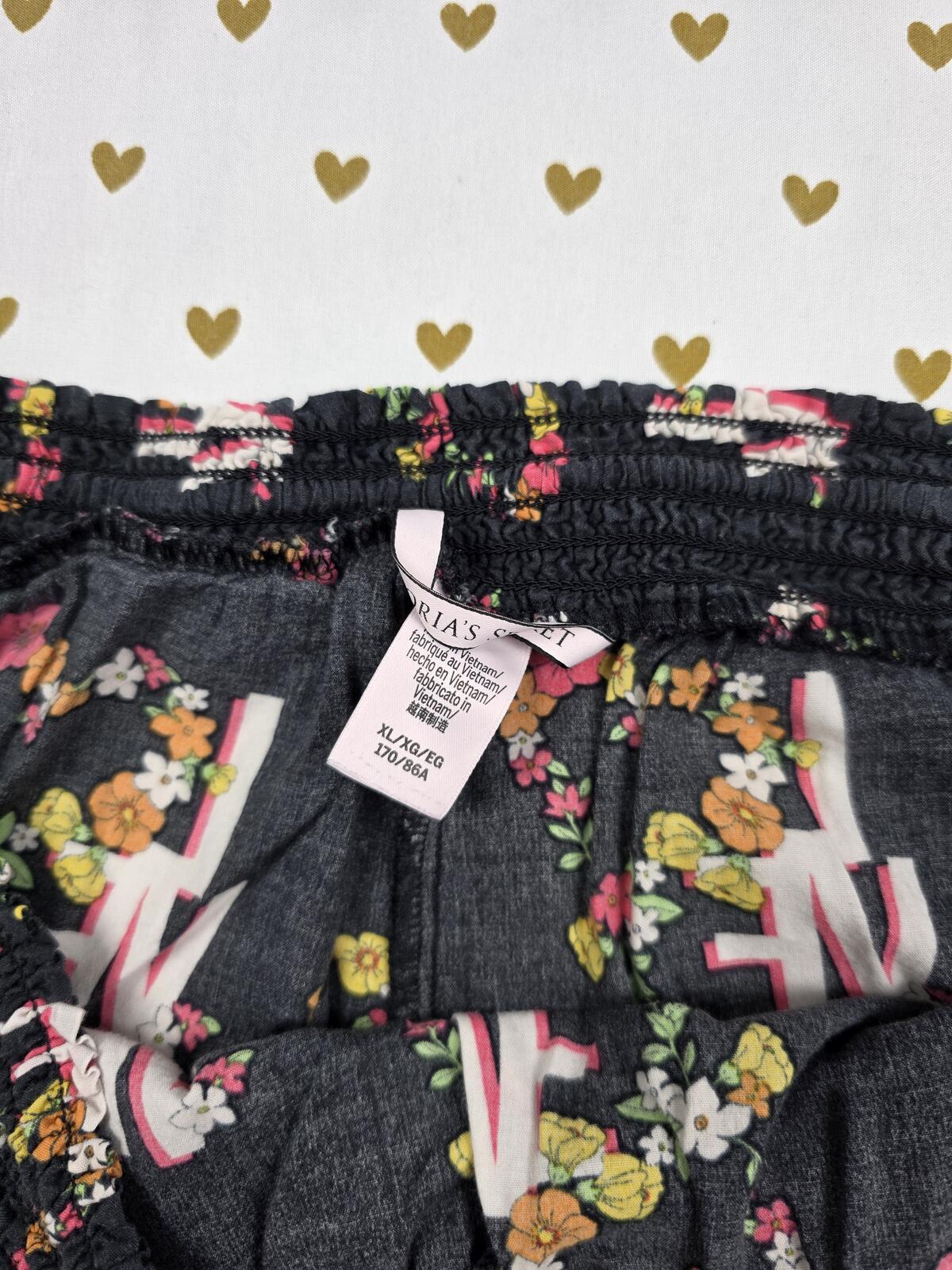 Victorias Secret LOVE Floral XL Sleep Shorts Boxers Pajama Bottoms