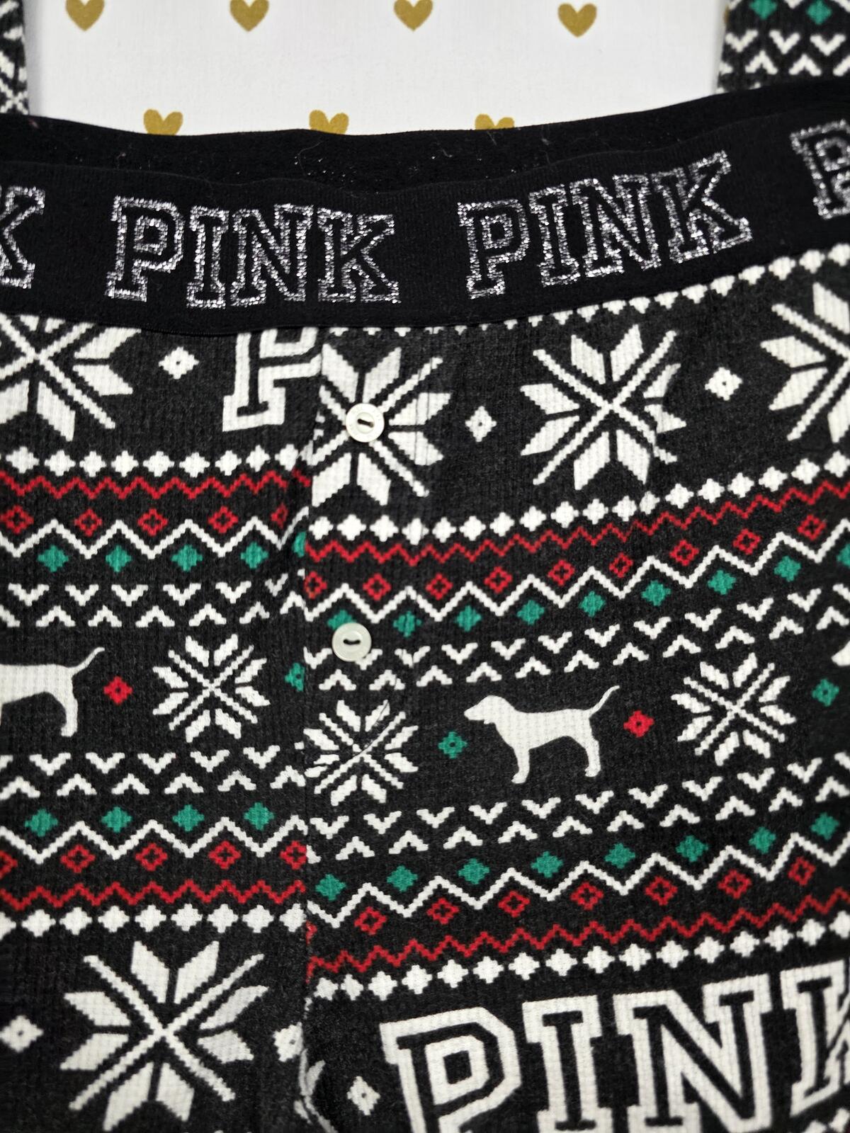 Victorias Secret PINK Waffle Sleep Pants Winter Pajama Bottoms LARGE