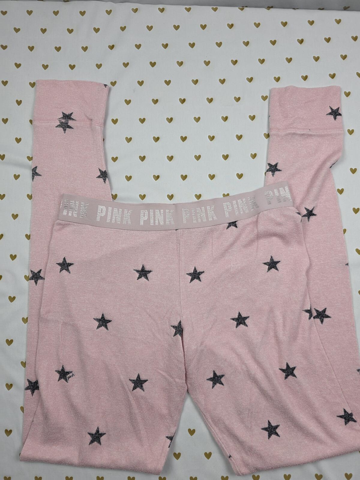 Victorias Secret PINK Waffle Knit Sleep Pants Tapered Stars Pajama PJ Bottoms xs