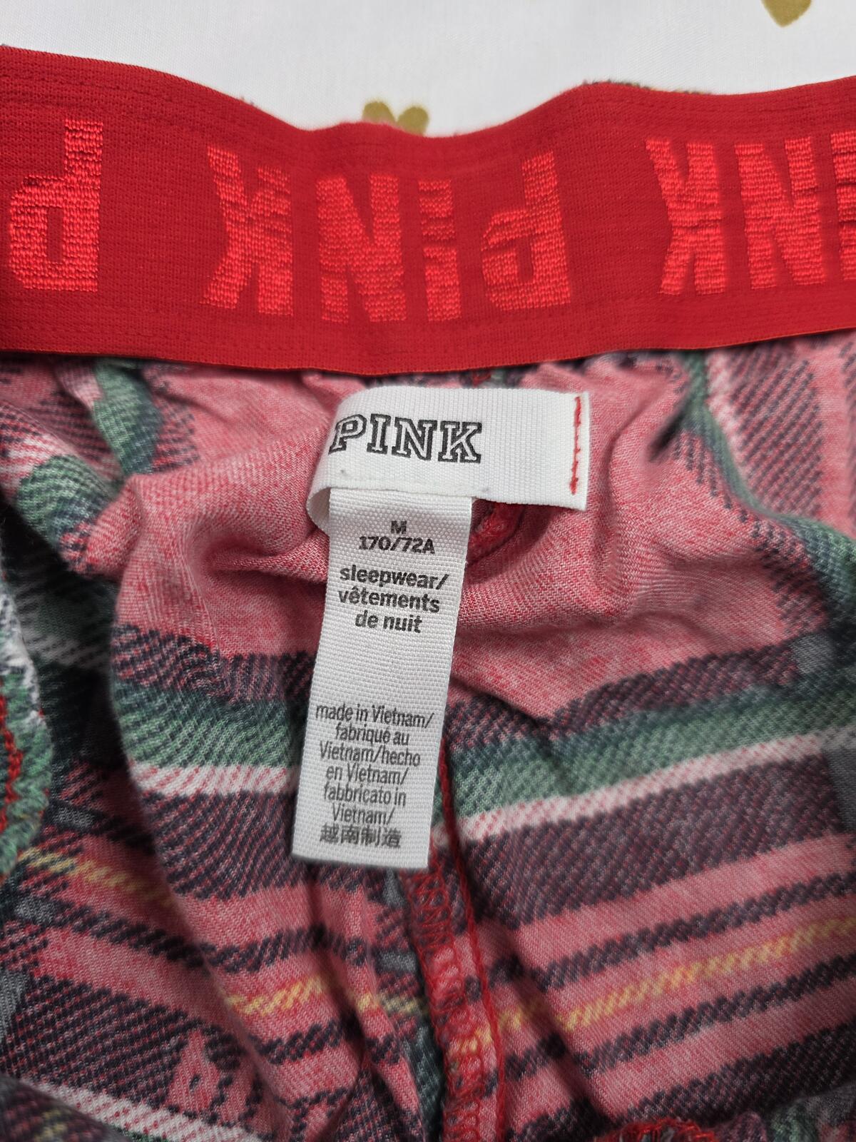 Victorias Secret Plaid LOGO BUTT Sleep Pants PJ Bottoms MEDIUM