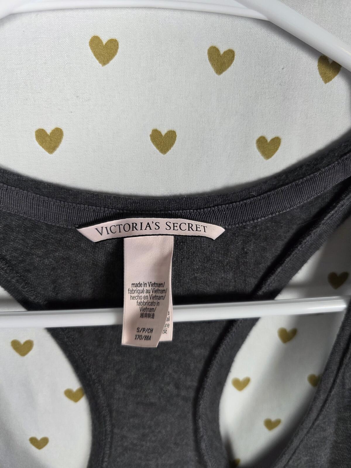 Victorias Secret PINK Soft Velvet Logo Tank Top Muscle Tee shirt SMALL
