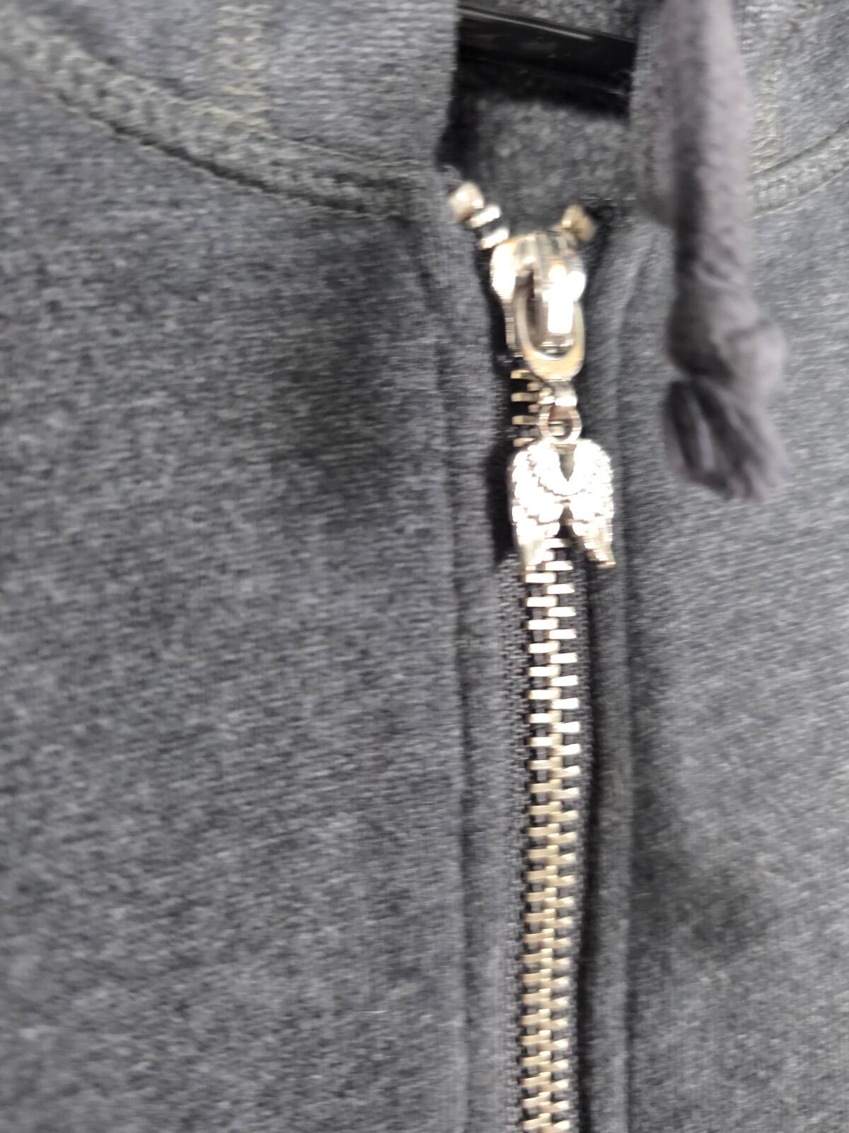 Victorias Secret BLING SEQUINED WINGS Full zip Hoodie Jacket Grey SMALL