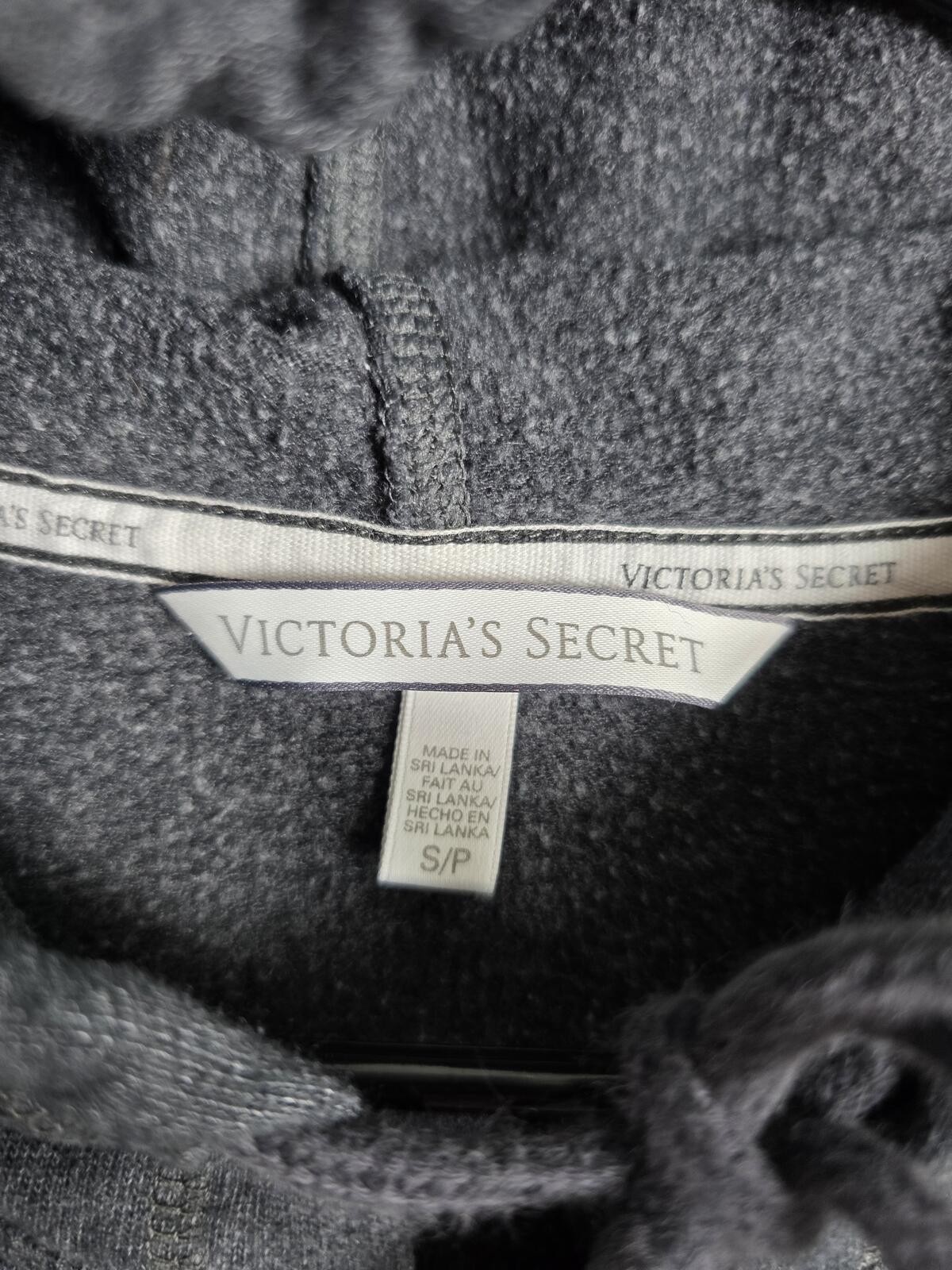Victorias Secret BLING SEQUINED WINGS Full zip Hoodie Jacket Grey SMALL