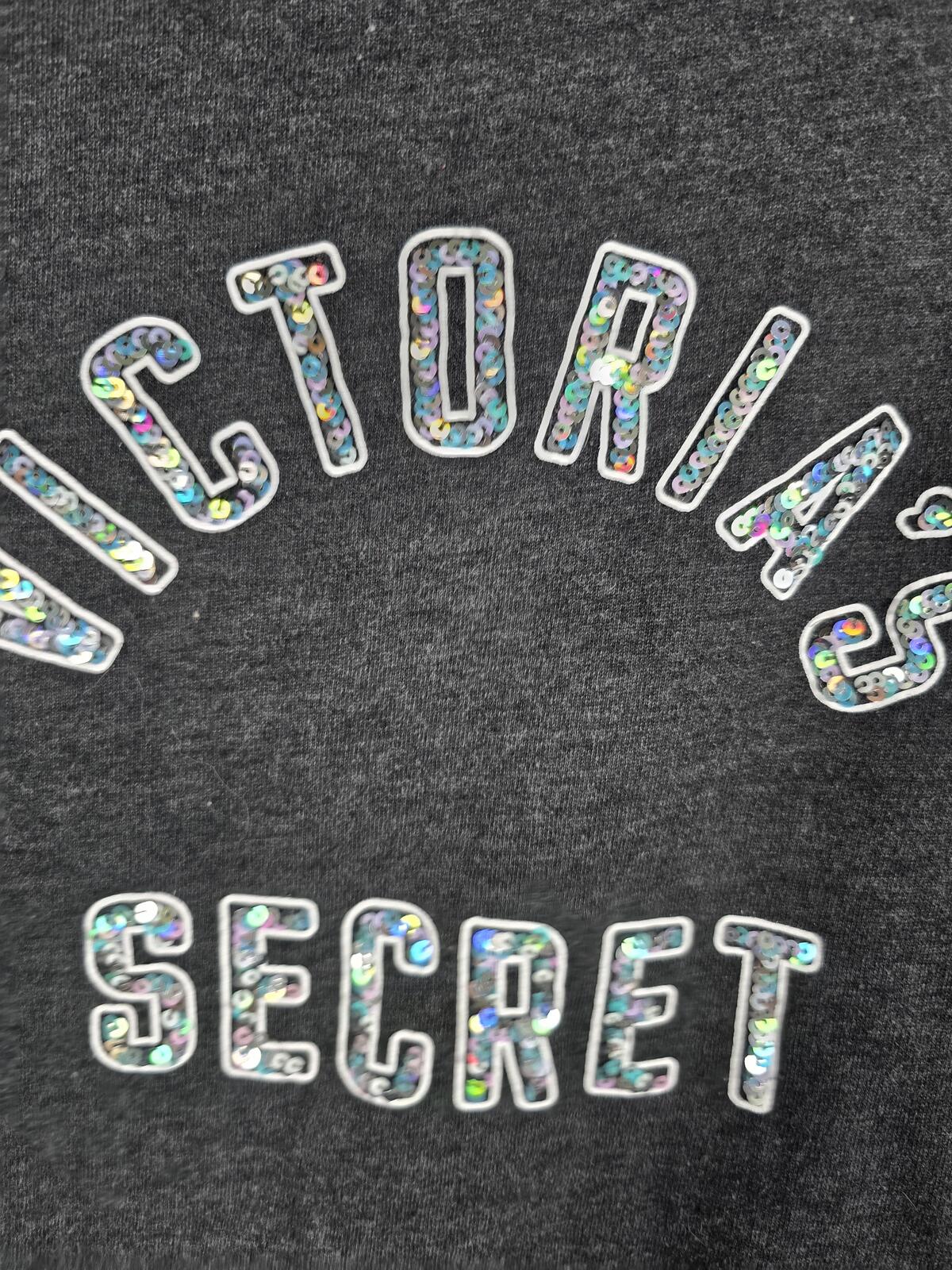 Victorias Secret BLING SEQUINED WINGS Full zip Hoodie Jacket Grey SMALL