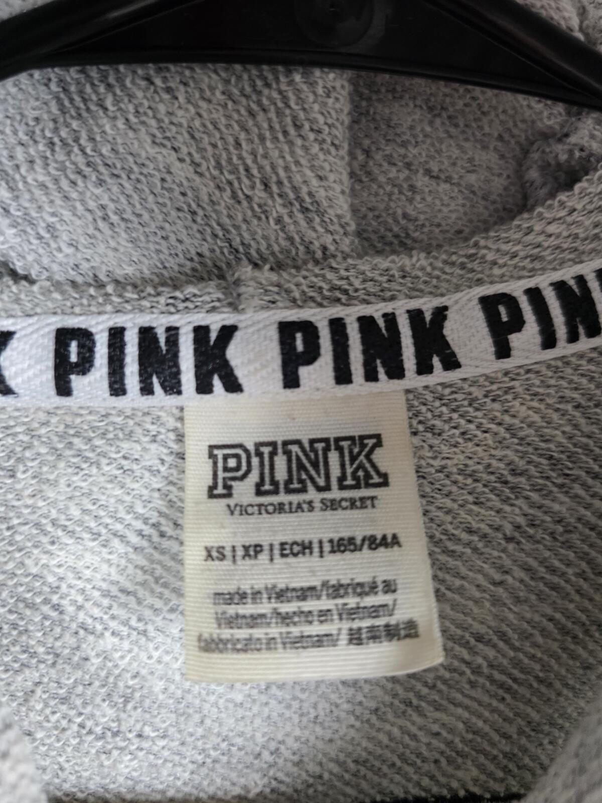 Victorias Secret Pink GRADIENT BLING Sequined Full zip hoodie jacket Grey XS