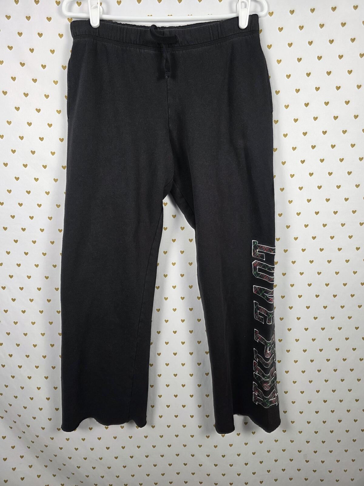 Victorias Secret Pink Embroidered Logo Plaid Sweats & Hoodie SET Outfit 2pc S M