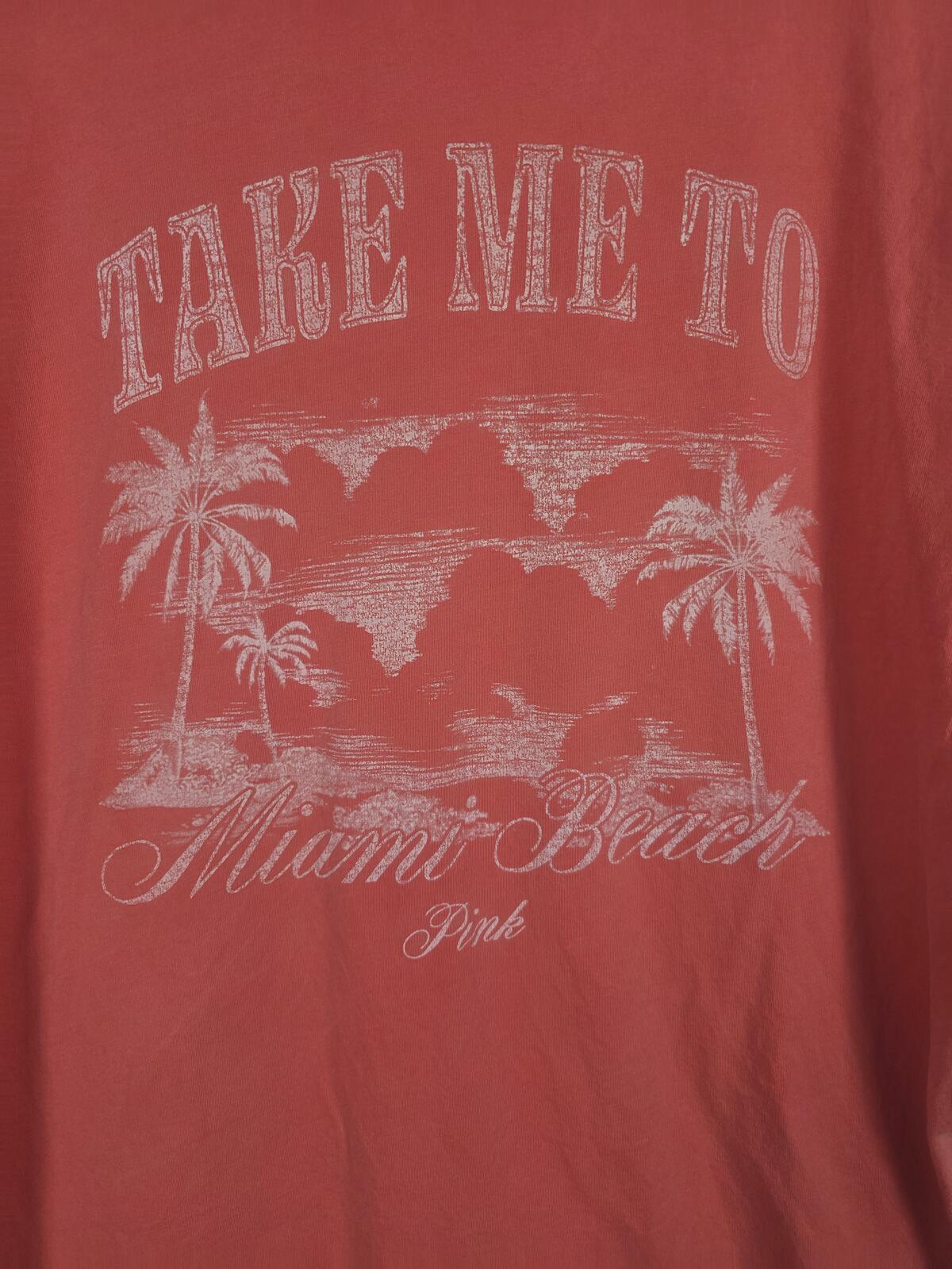Victorias Secret PINK MIAMI Beach Vintage Style Graphic tee shirt SMALL
