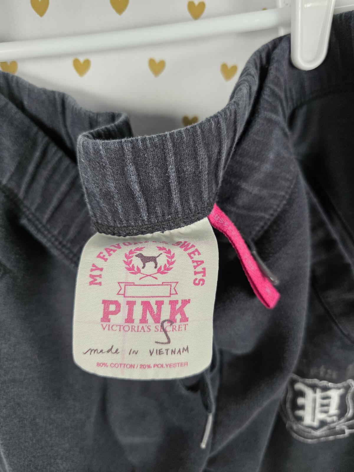 Victorias Secret PHI BETA PINK Bling DIaper Logo Butt Boyfriend Sweats Sweatpant