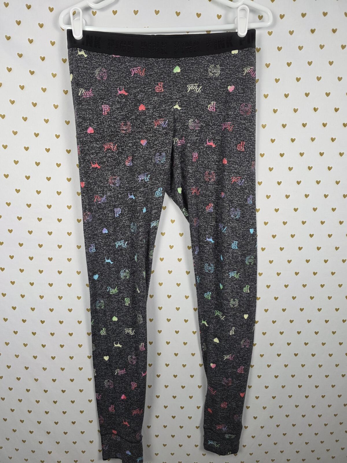 Victorias Secret Rainbow Logo Tapered Sleep Pants Comfy Lounge Pajama PJ SMALL