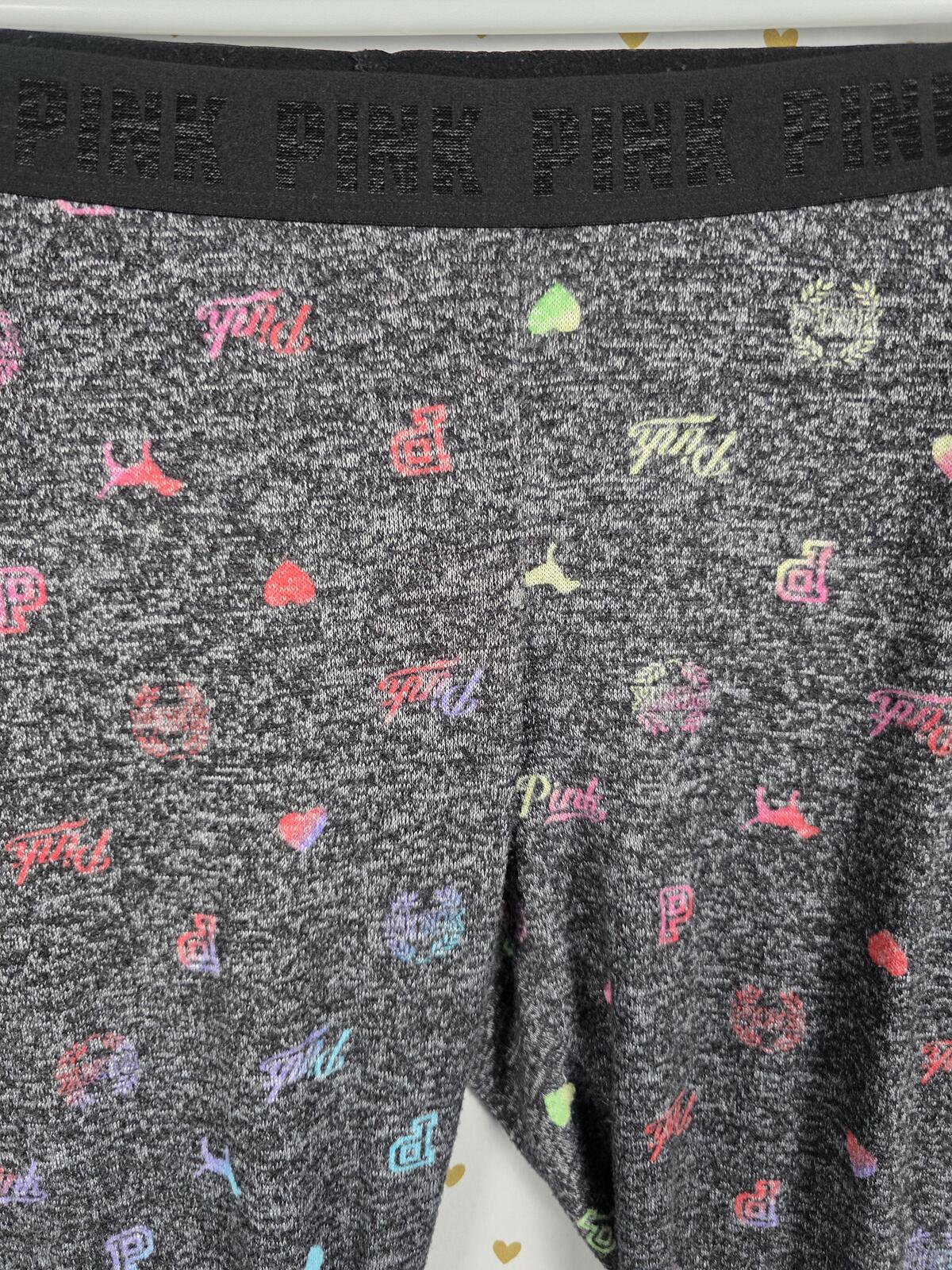 Victorias Secret Rainbow Logo Tapered Sleep Pants Comfy Lounge Pajama PJ SMALL